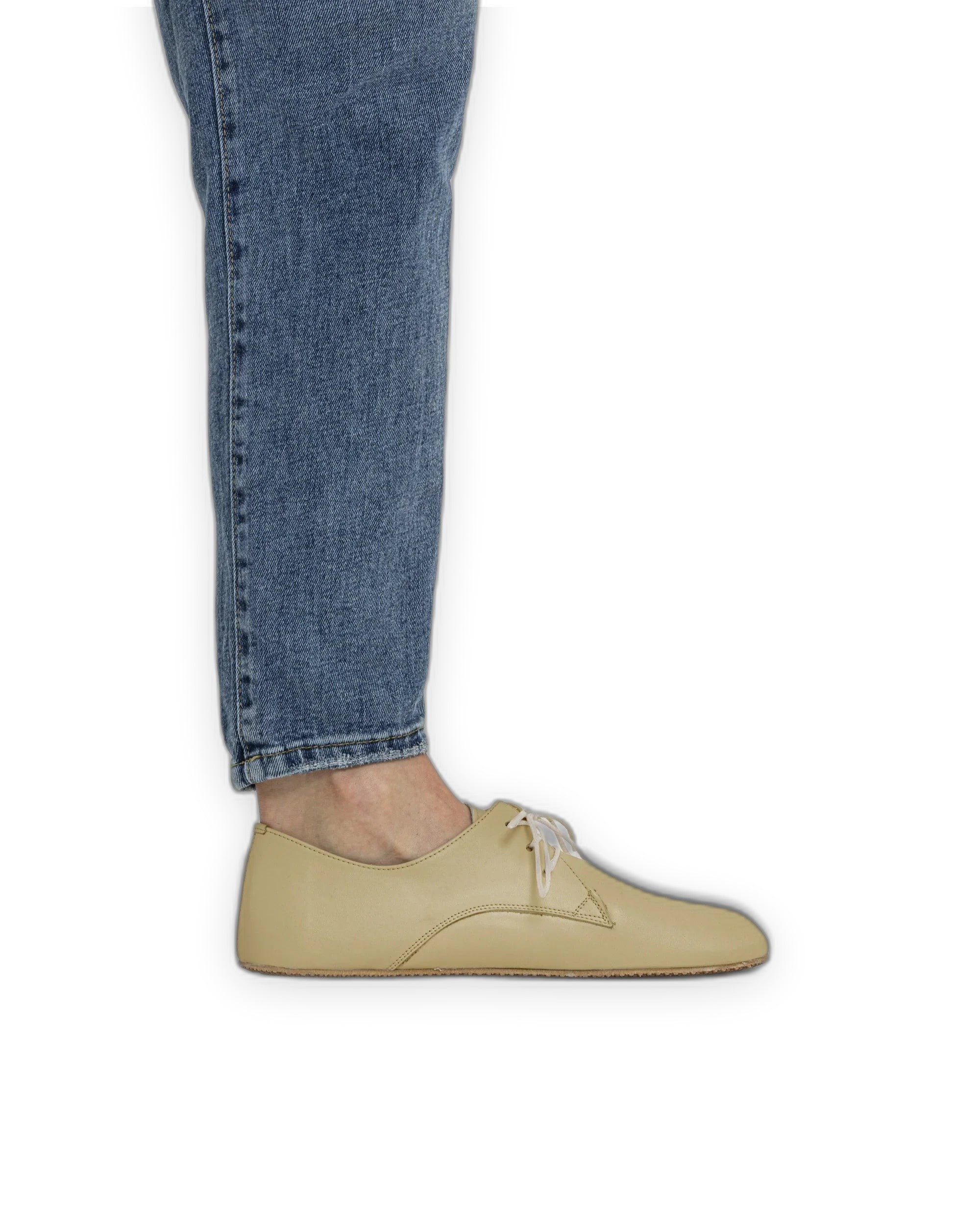 Pair Yellow Oxford Shoes - Barefoot Wide Toe Calf Leather | Bespoky