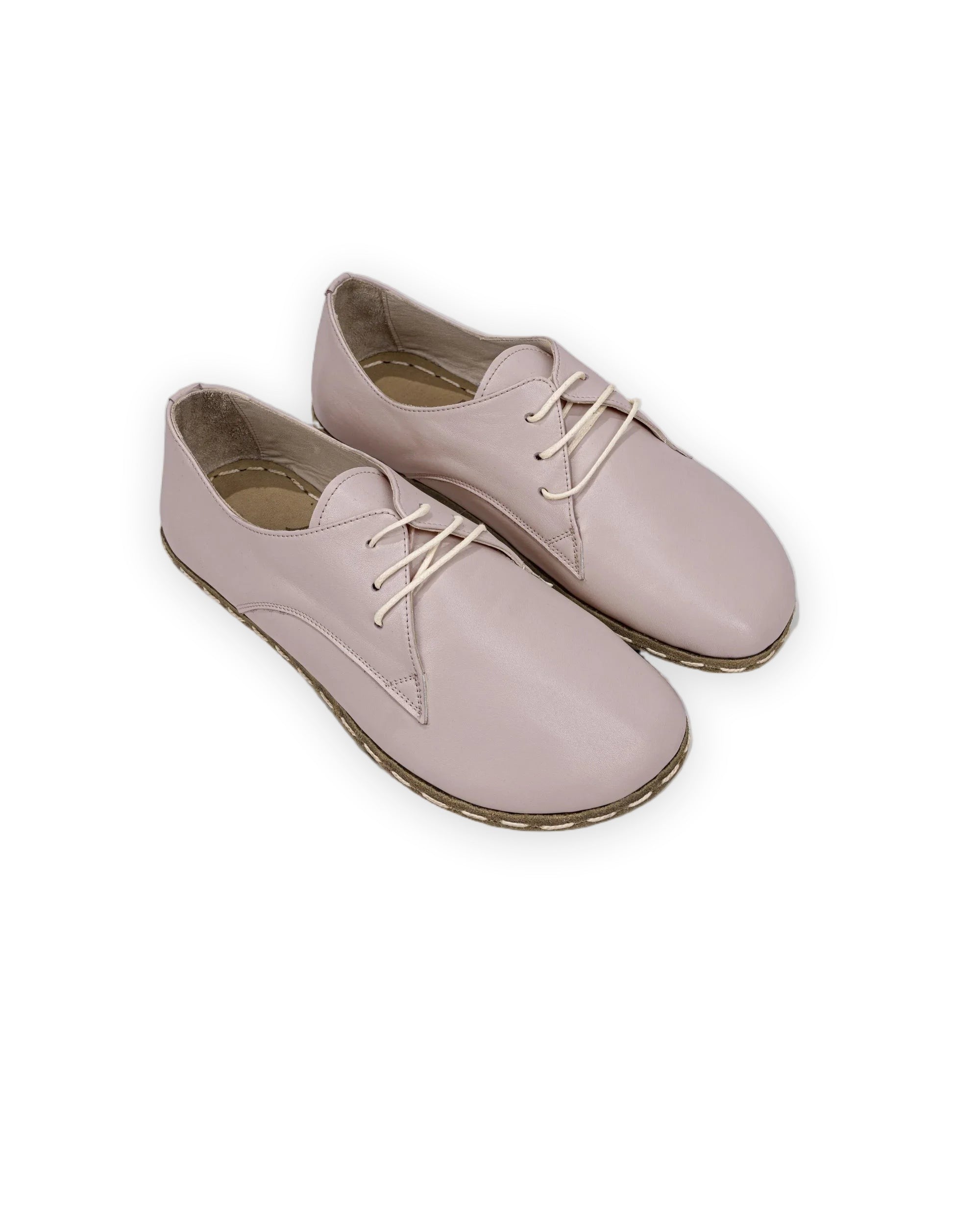 Women's Pink Oxford Shoes - Handcrafted Calf Leather Wide Toe Box | Bespoky