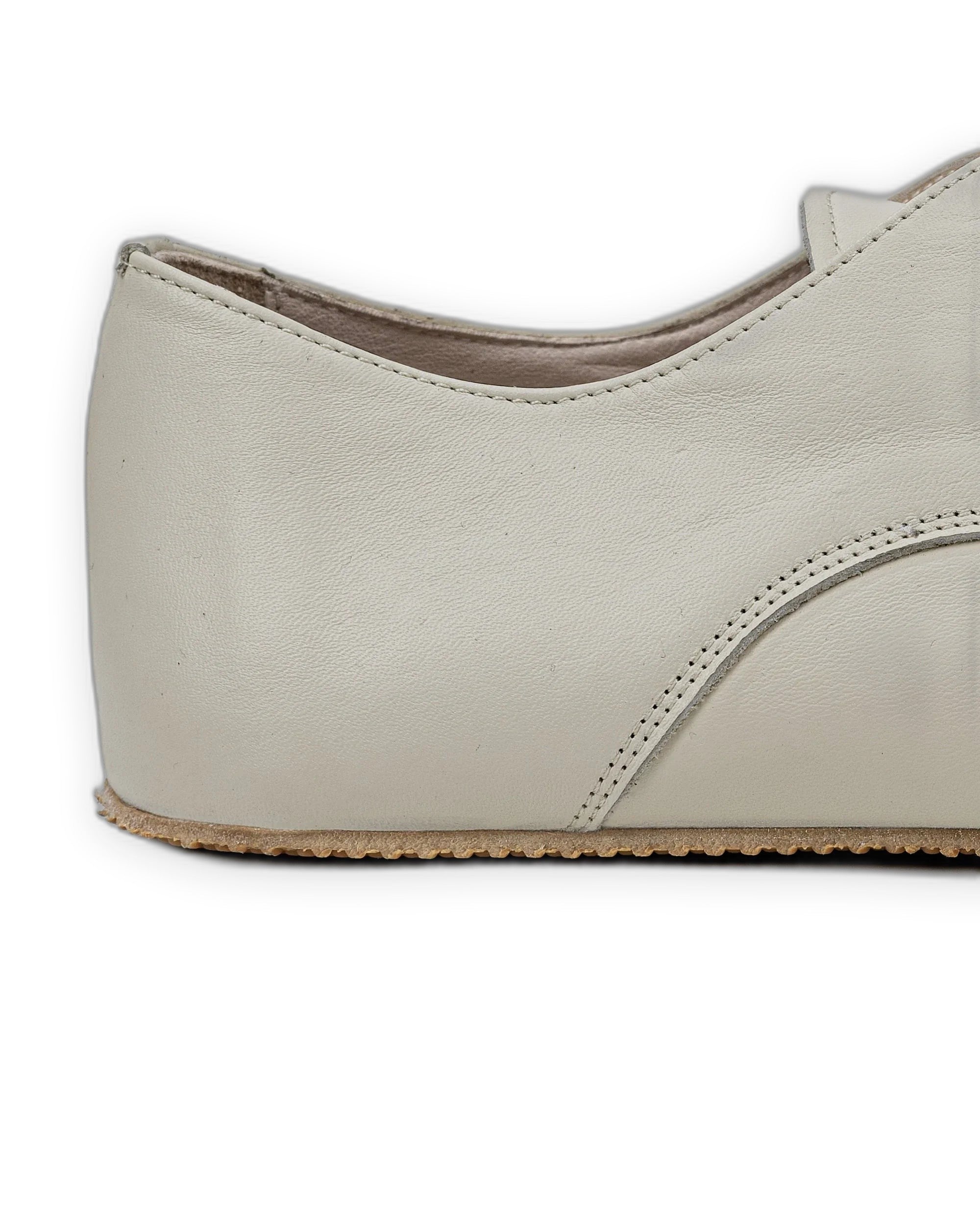 Top view Lucas Beige Oxford Shoes - Handcrafted Calf Leather | Bespoky
