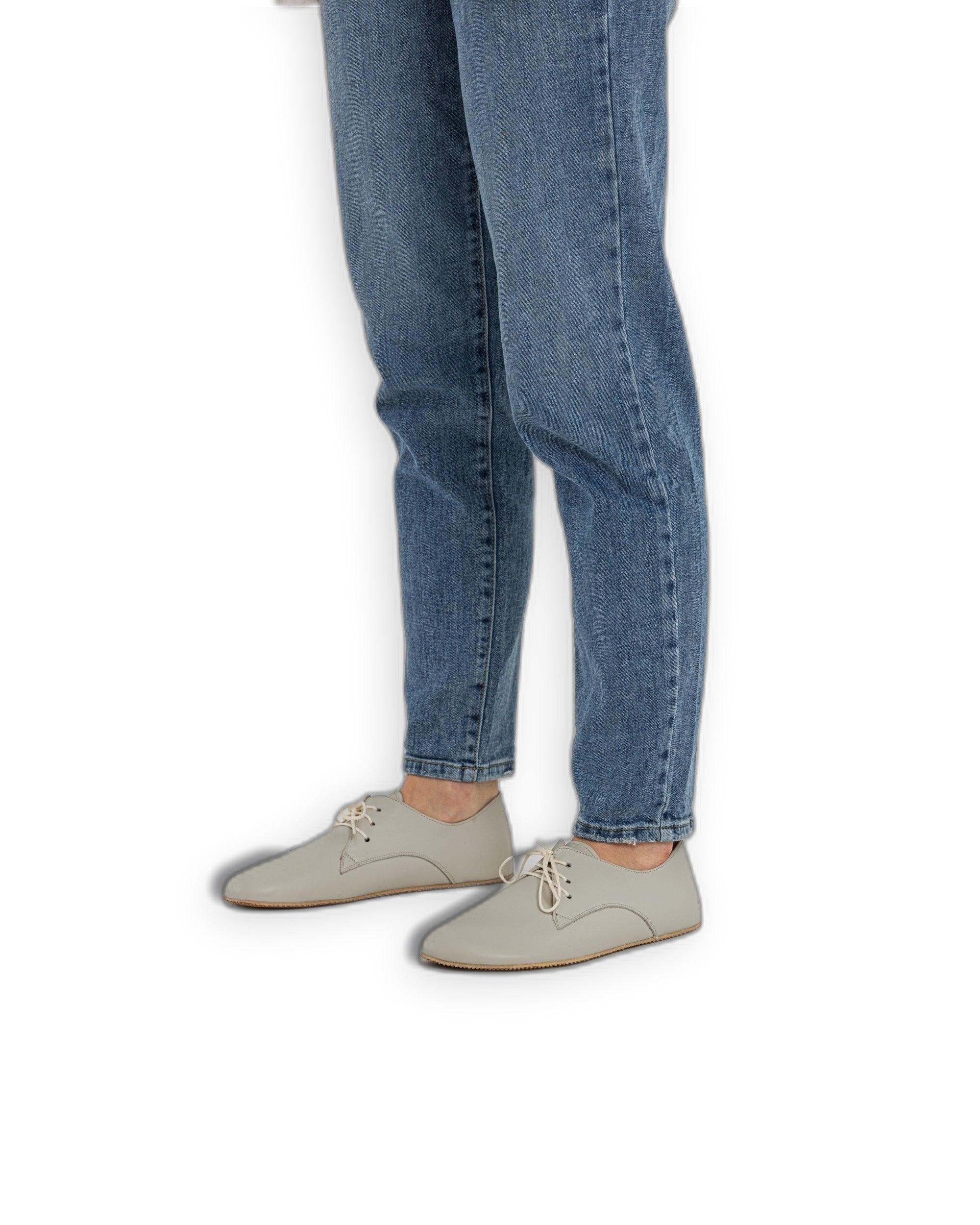 Detail Lucas Beige Oxford Shoes - Handcrafted Calf Leather Turkey | Bespoky