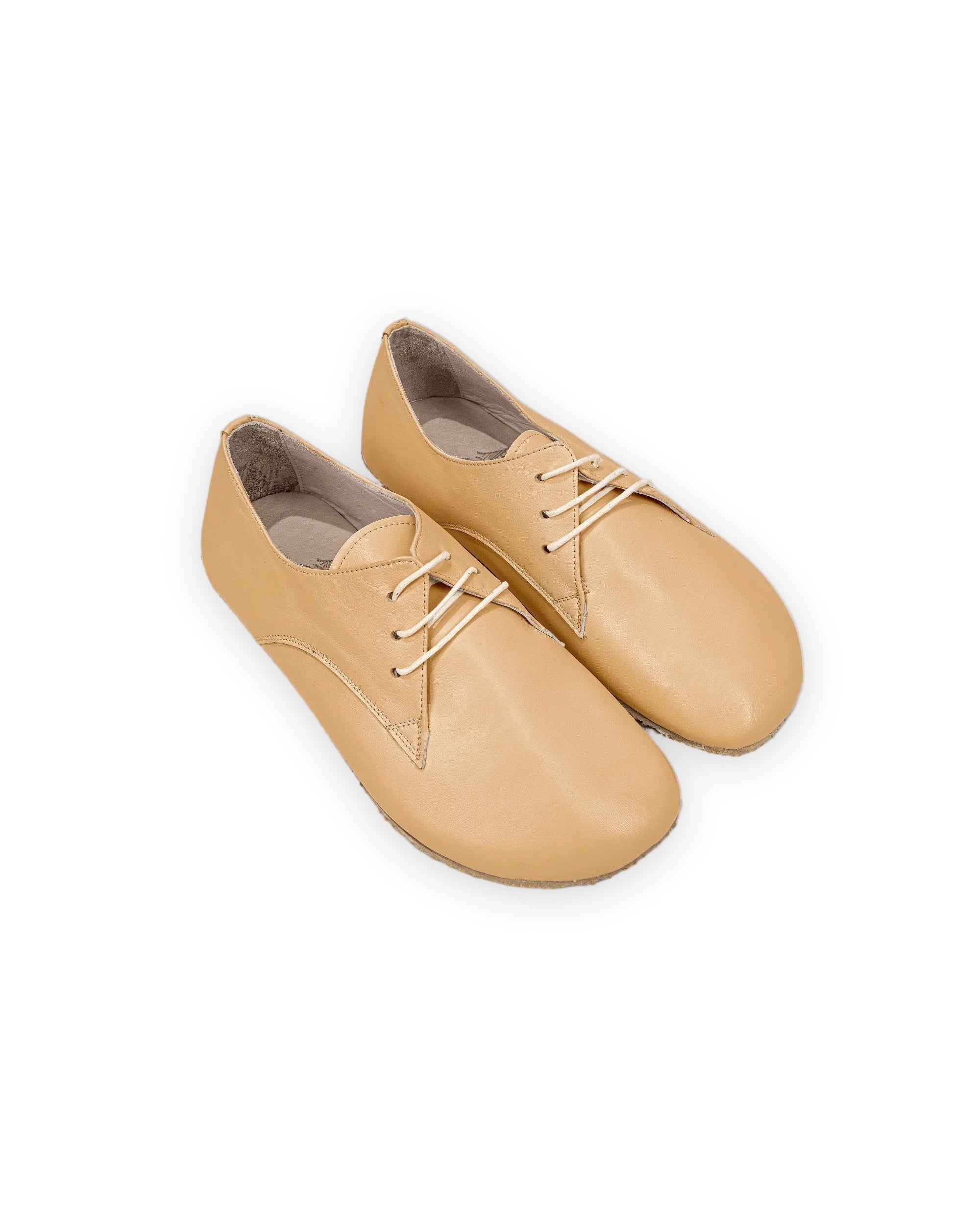 Women's Melon Yellow Oxford Shoes - Handcrafted Calf Leather Wide Toe Box | Bespoky