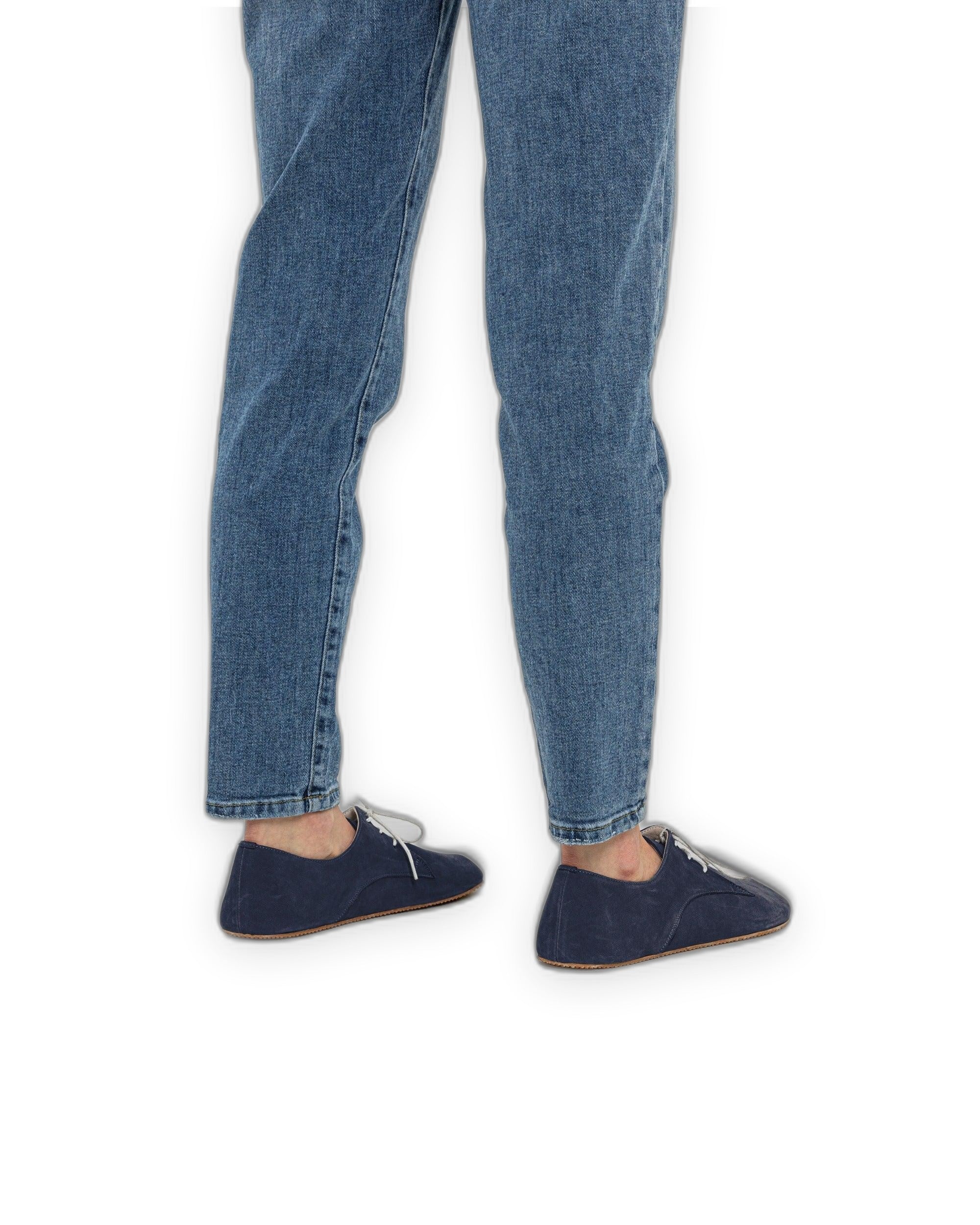 Side view Navy Oxford Shoes - Calf Leather Zero Drop | Bespoky