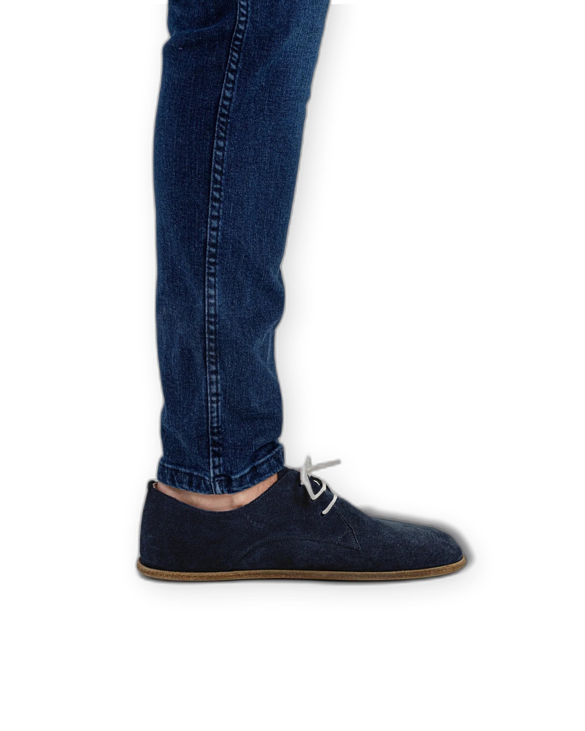 Detail Navy Oxford Shoes - Handcrafted Calf Leather Turkey | Bespoky