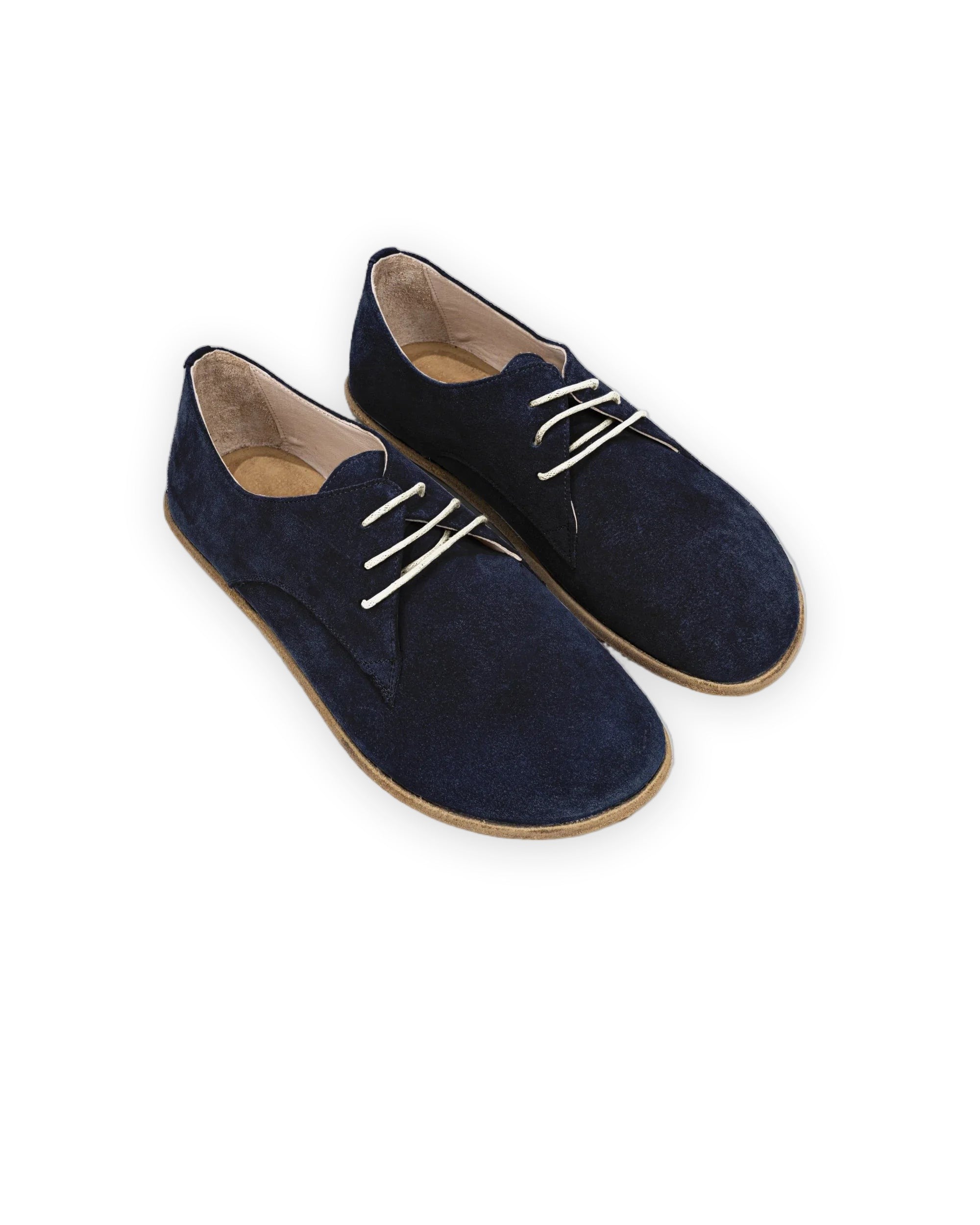 Women's Navy Oxford Shoes - Handcrafted Calf Leather Wide Toe Box | Bespoky