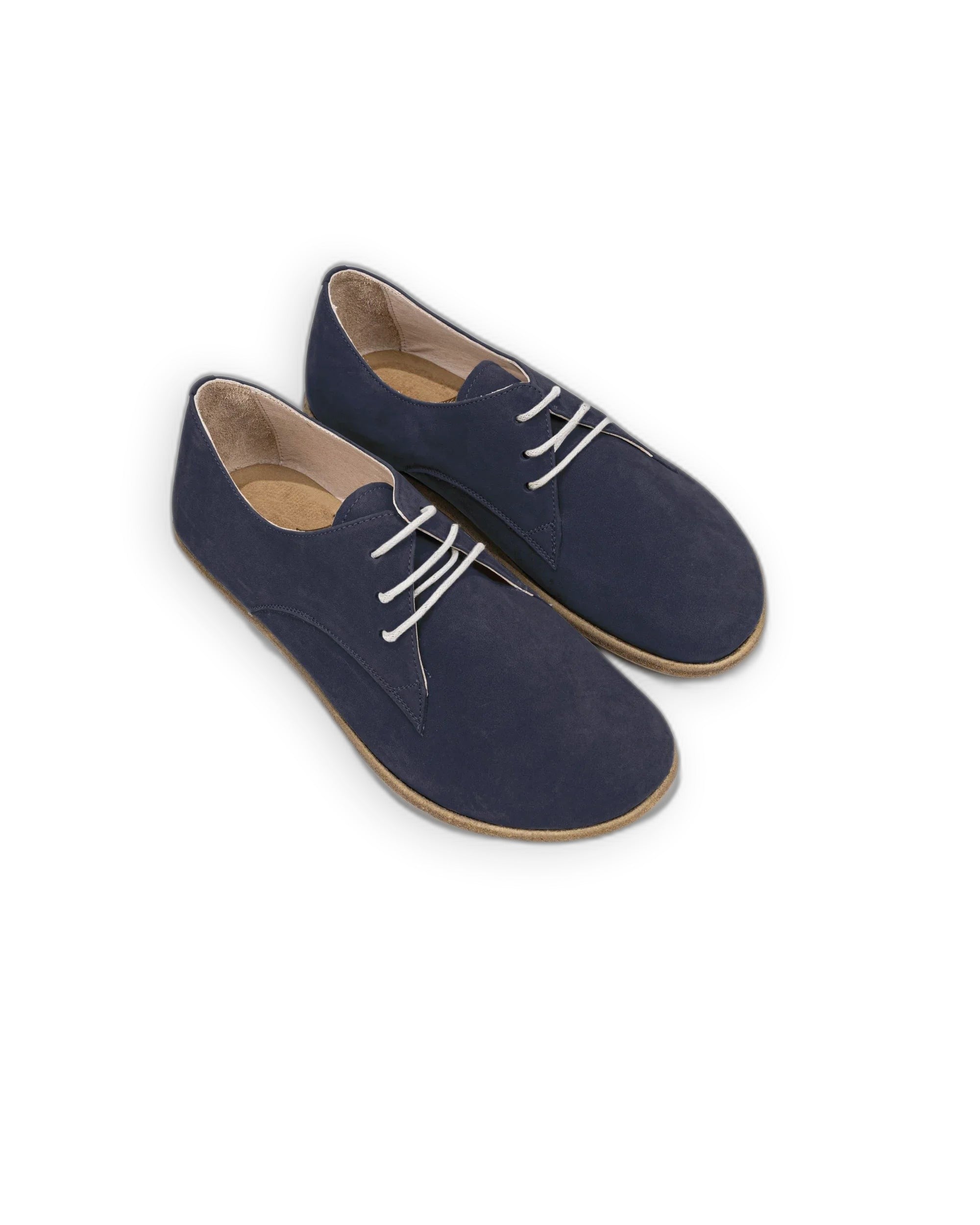Women's Navy Oxford Shoes - Handcrafted Calf Leather Wide Toe Box | Bespoky