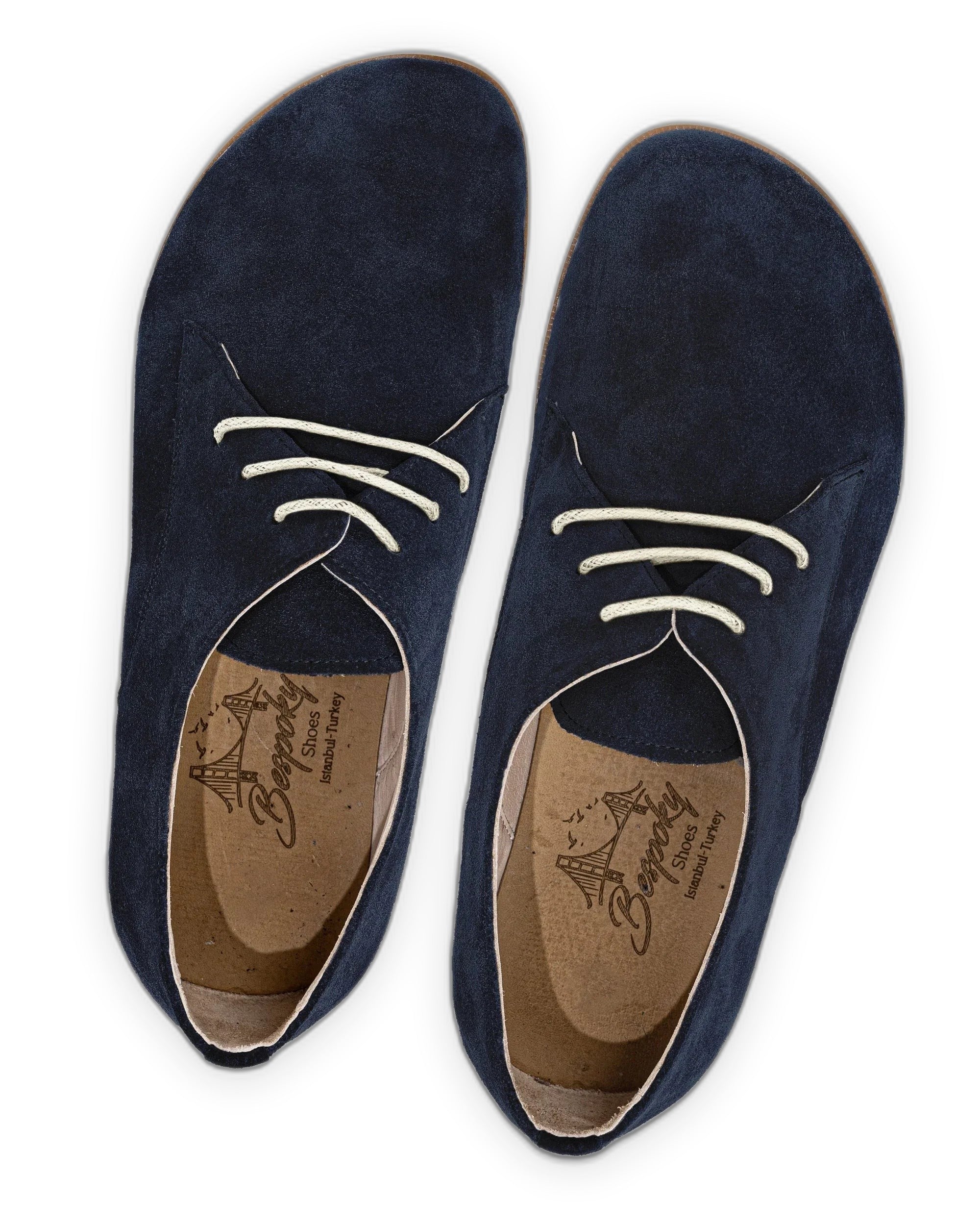Side view Navy Oxford Shoes - Calf Leather Zero Drop | Bespoky