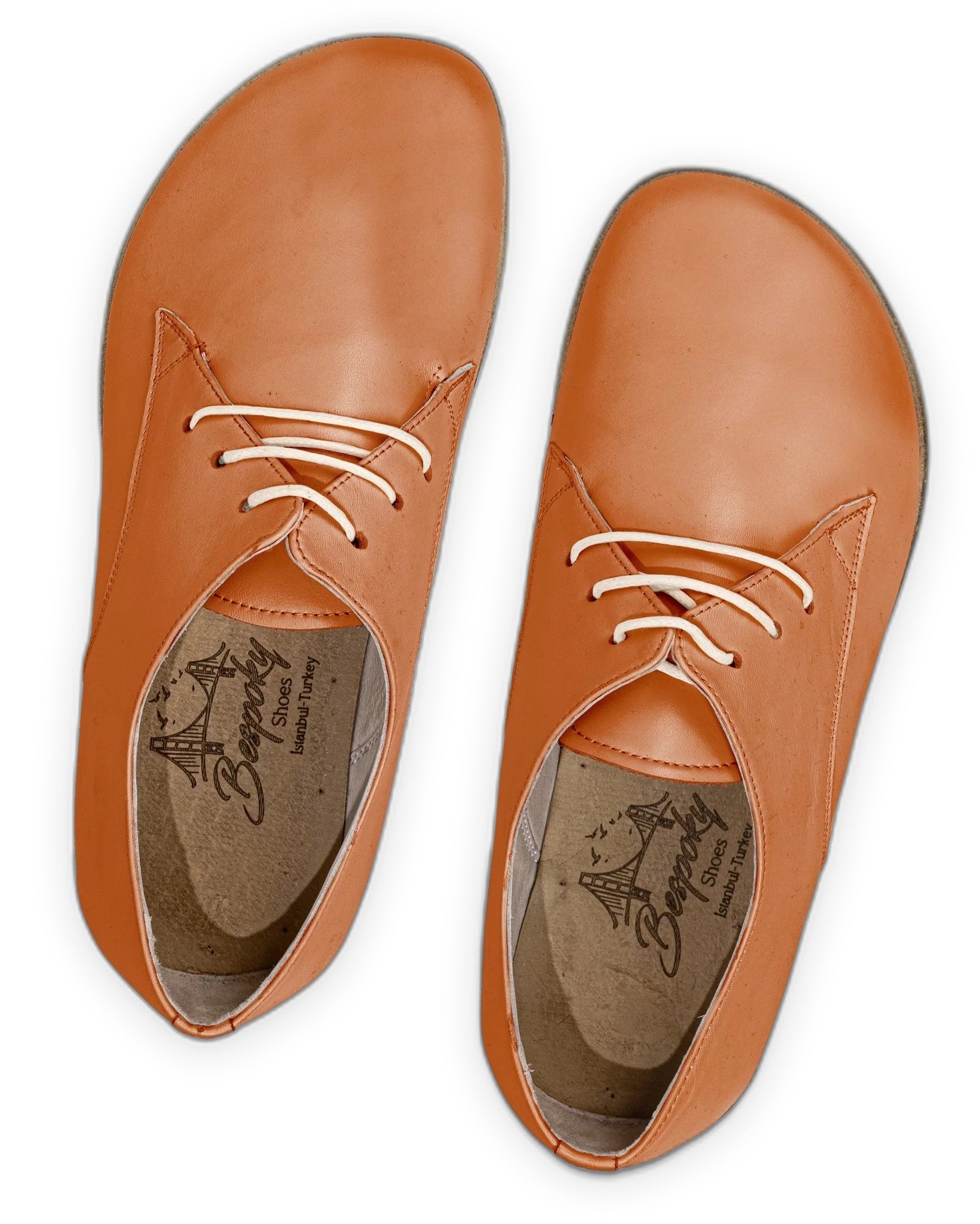 Side view Orange Oxford Shoes - Calf Leather Zero Drop | Bespoky