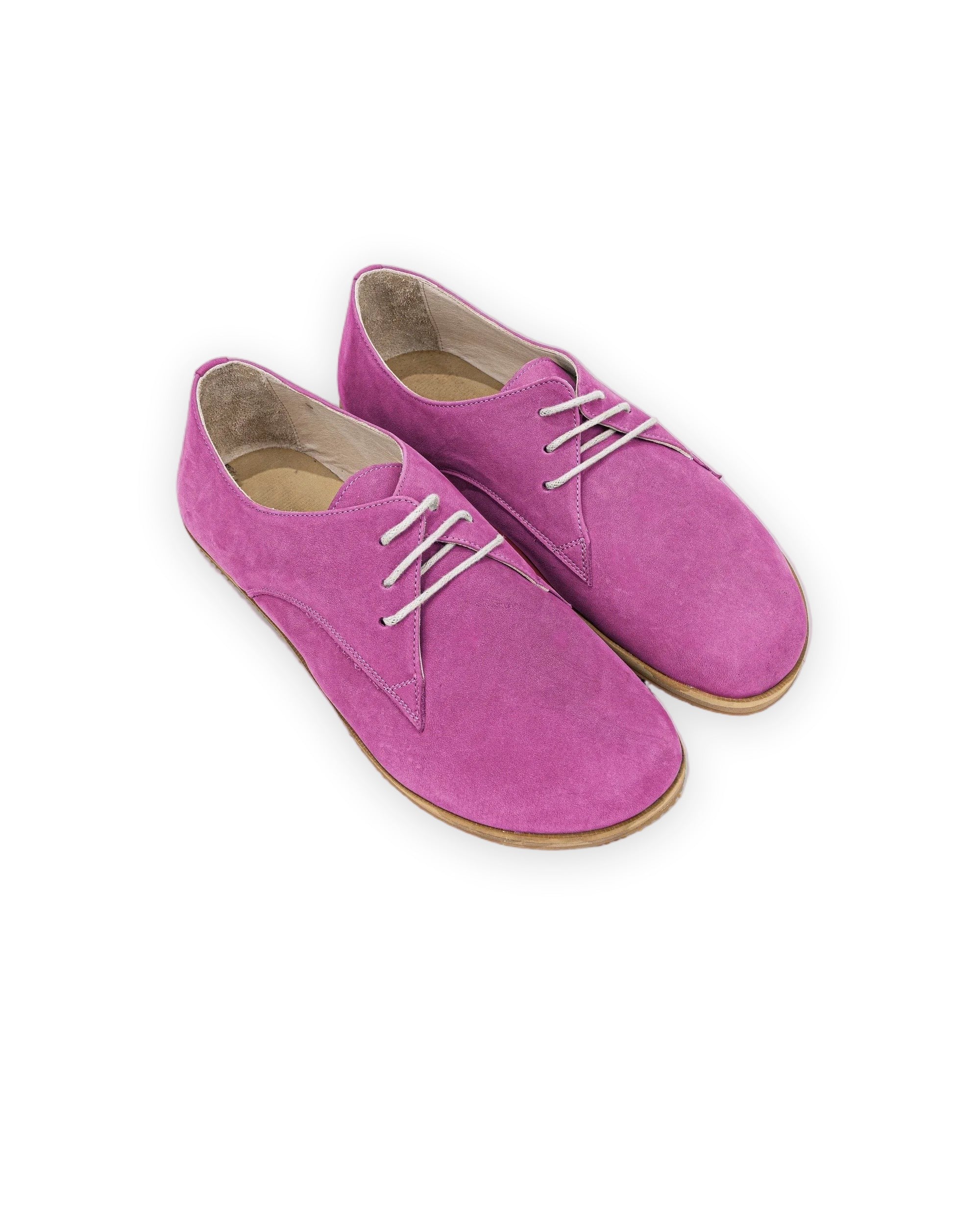 Women's Pink Oxford Shoes - Handcrafted Calf Leather Wide Toe Box | Bespoky