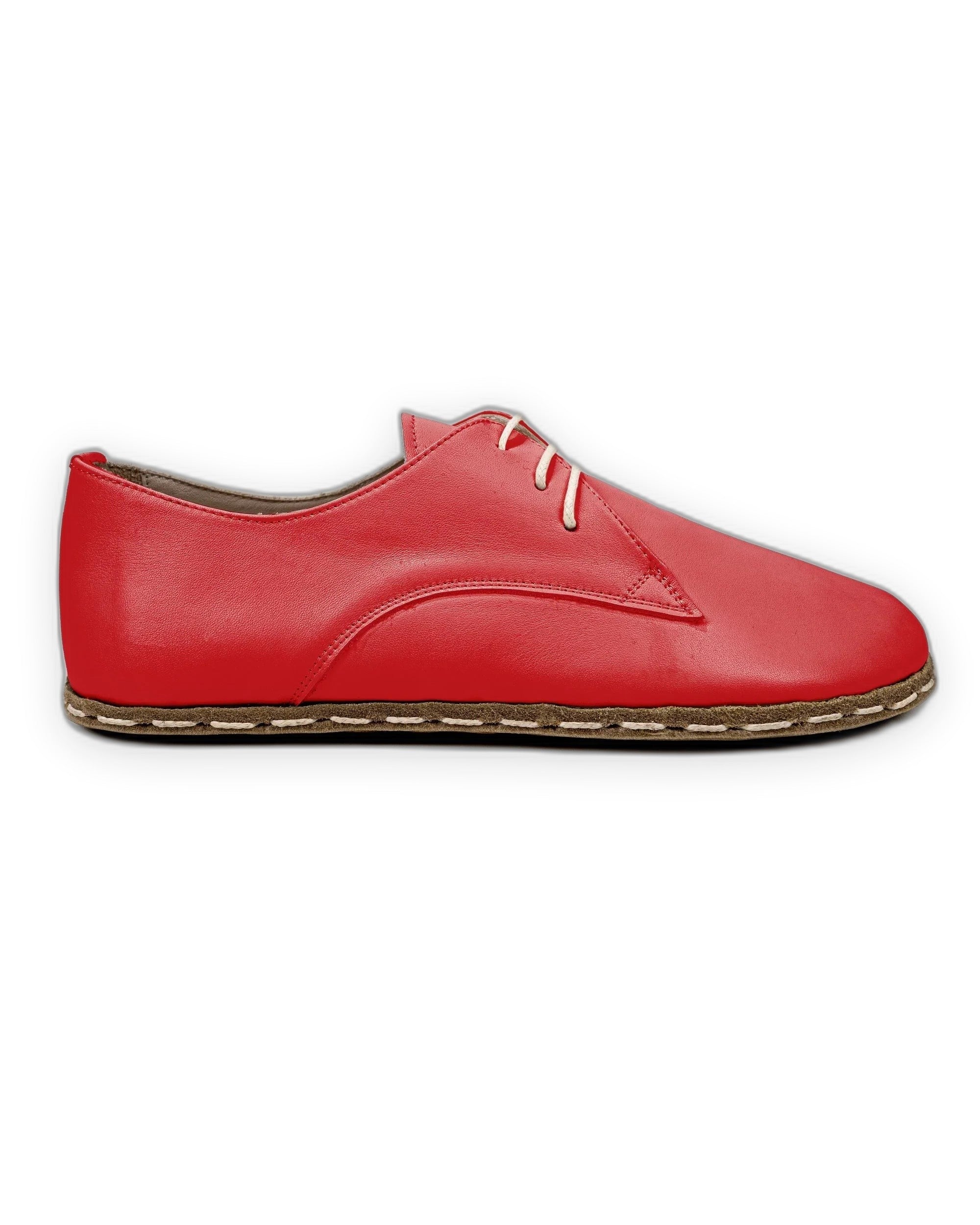 Side view Red Oxford Shoes - Calf Leather Zero Drop | Bespoky