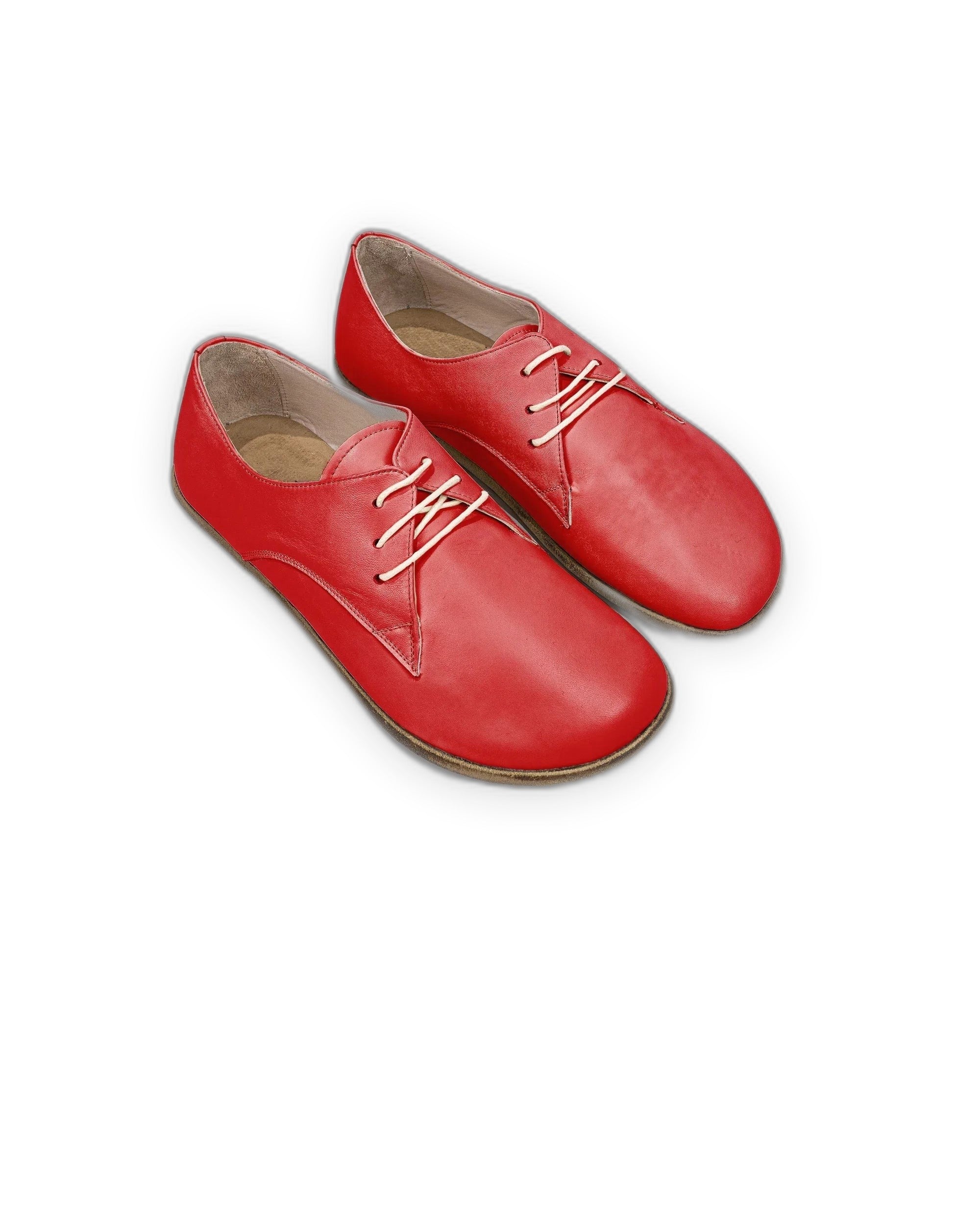 Women's Red Oxford Shoes - Handcrafted Calf Leather Wide Toe Box | Bespoky
