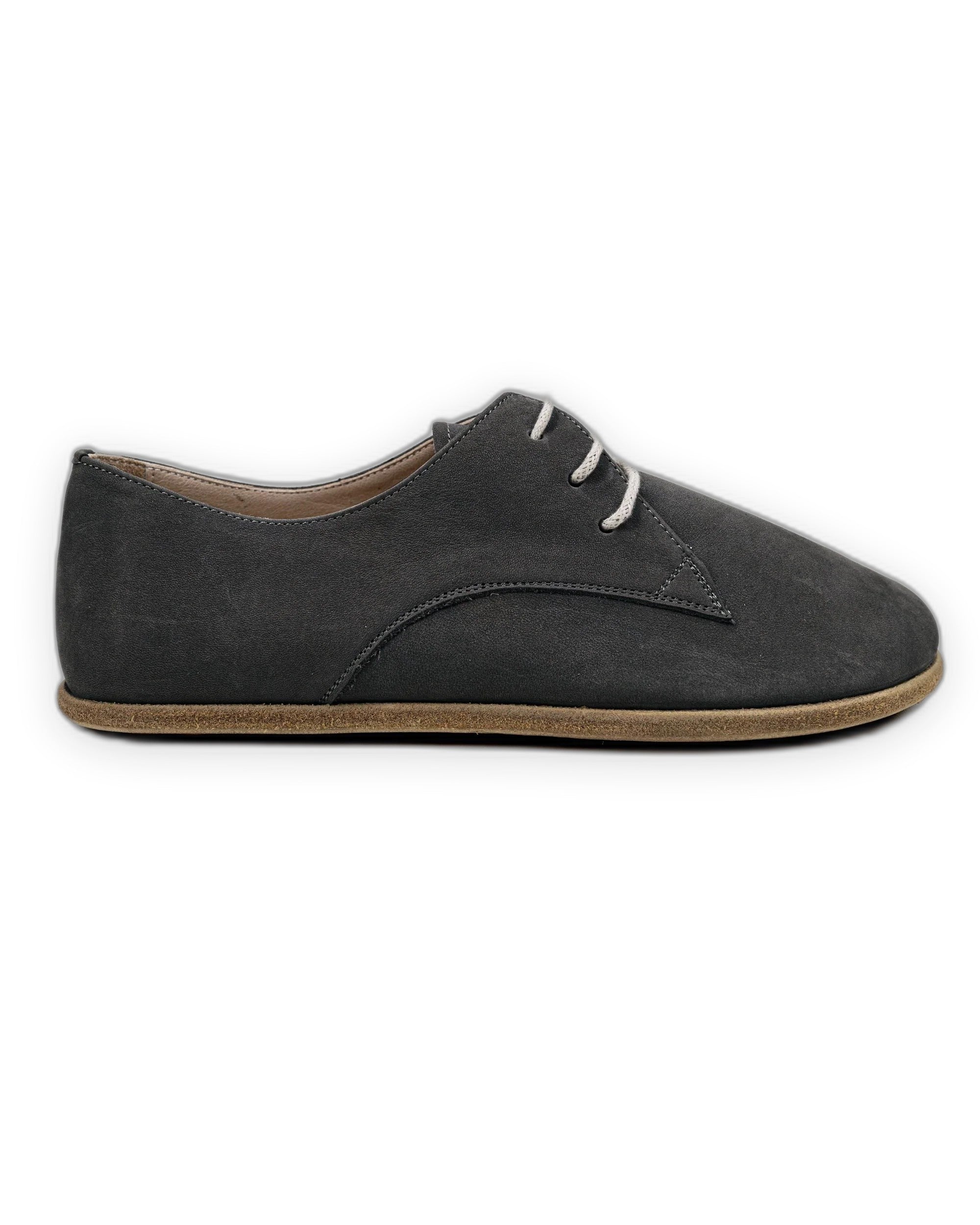 Side view Smoked Oxford Shoes - Calf Leather Zero Drop | Bespoky