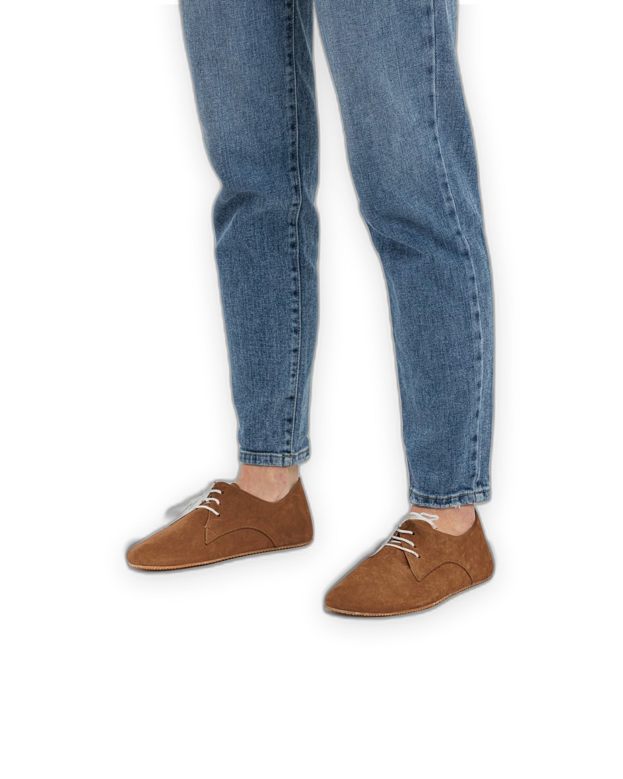 Pair Tan Oxford Shoes - Barefoot Wide Toe Calf Leather | Bespoky