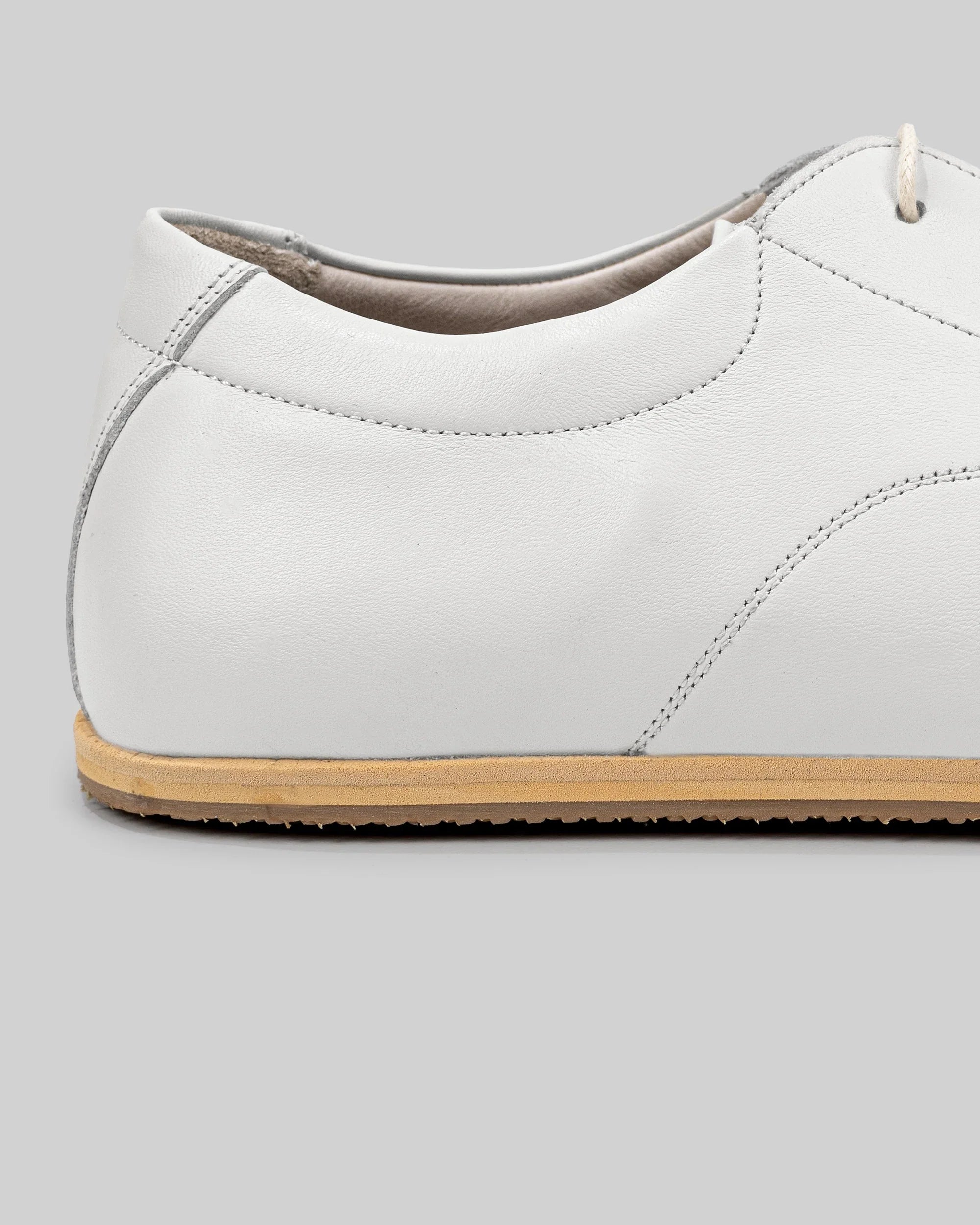Top view White Barefoot Sneaker - Handcrafted Calf Leather | Bespoky