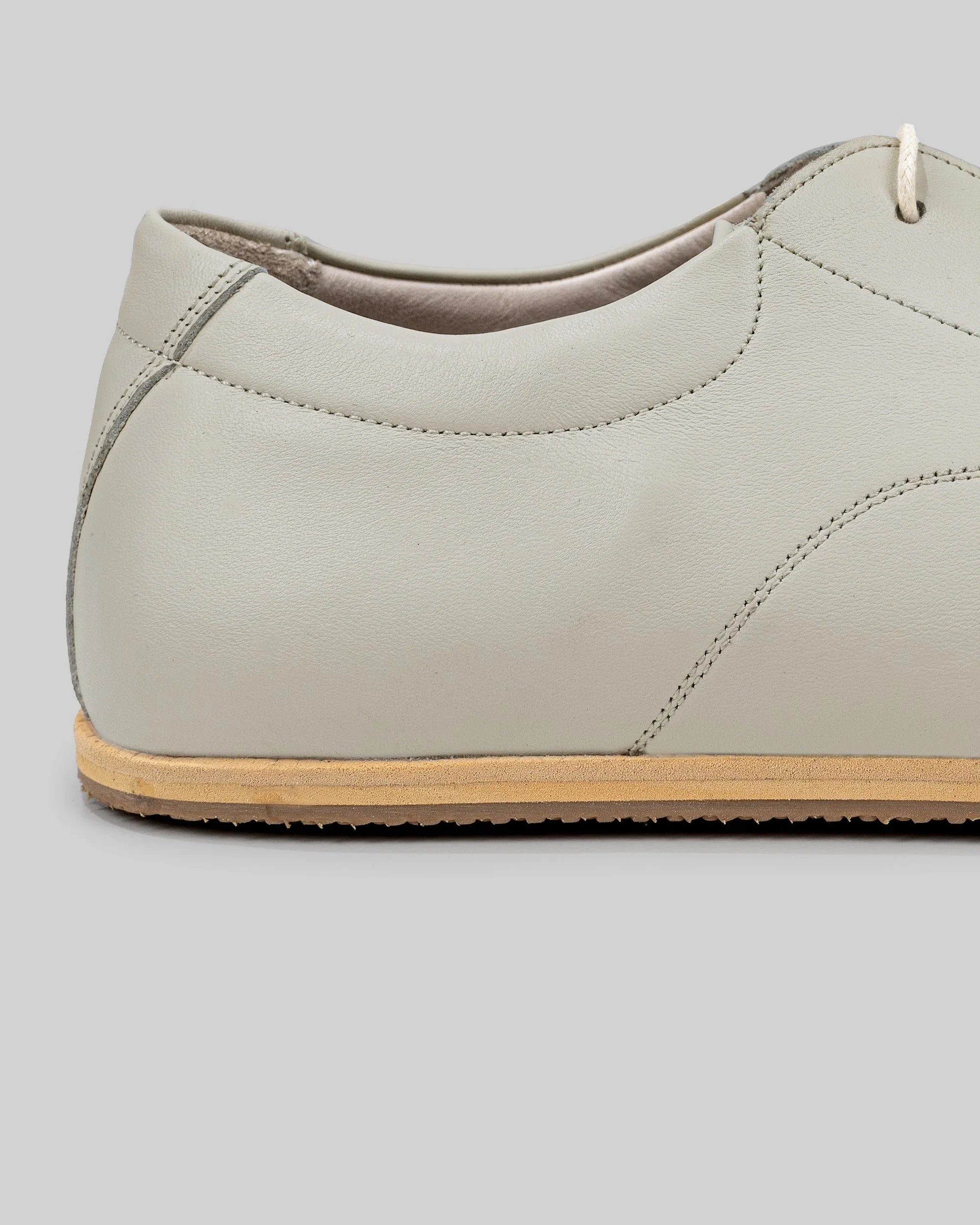 Top view Lucas Beige Barefoot Sneaker - Handcrafted Calf Leather | Bespoky