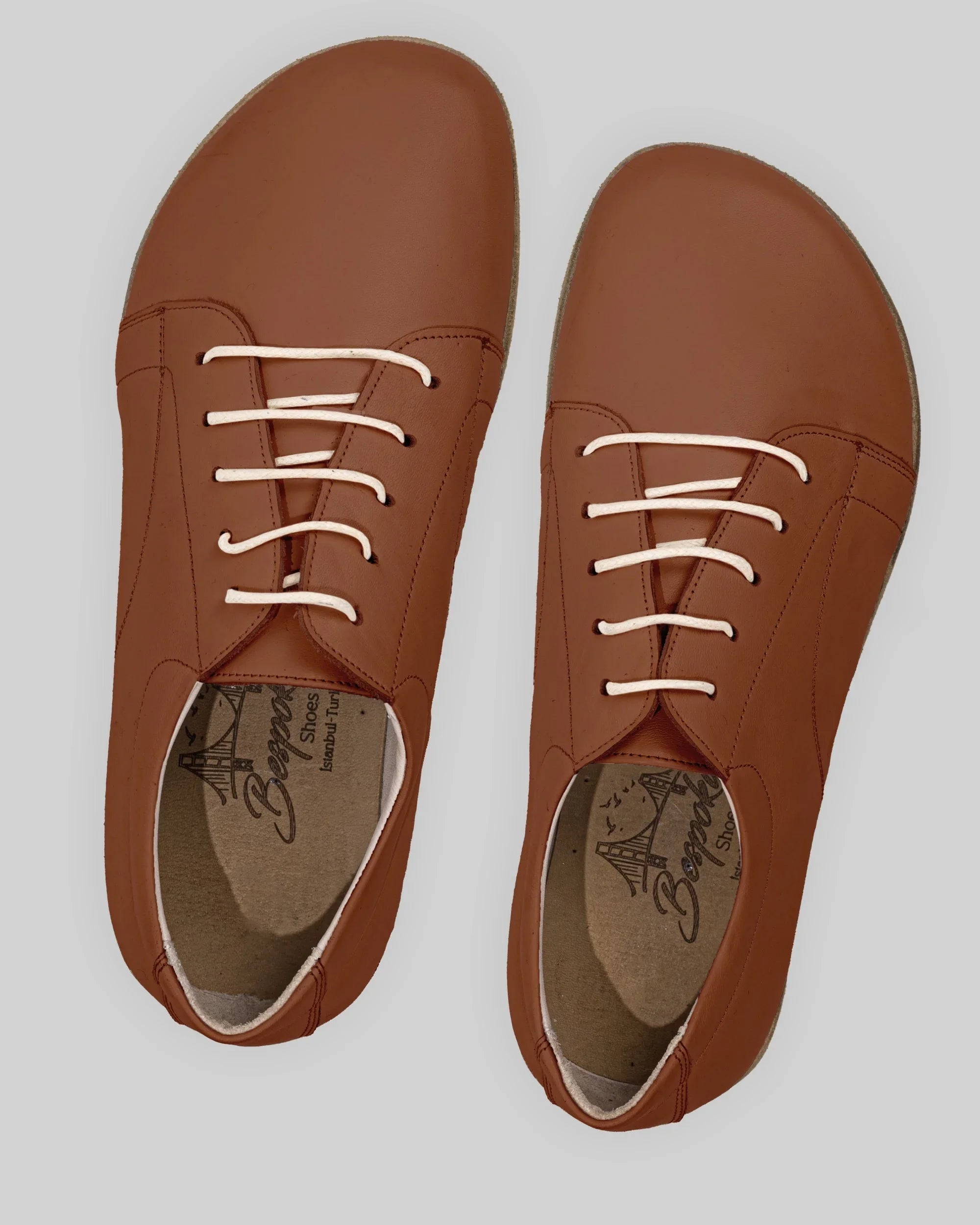 Side view Dark Brown Barefoot Sneaker - Calf Leather Zero Drop | Bespoky