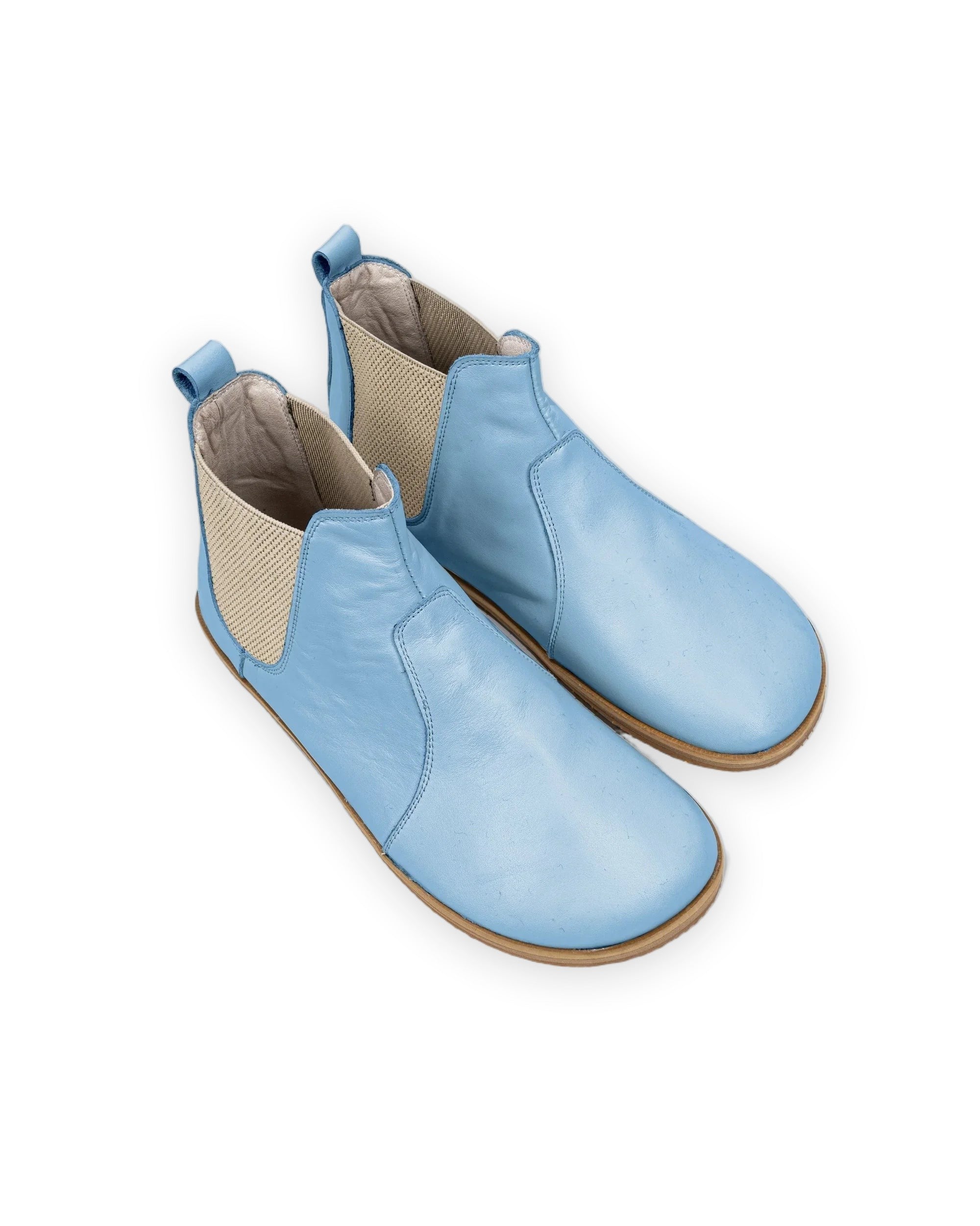 Men's Baby Blue Chelsea Boots - Handcrafted Calf Leather Wide Toe Box | Bespoky