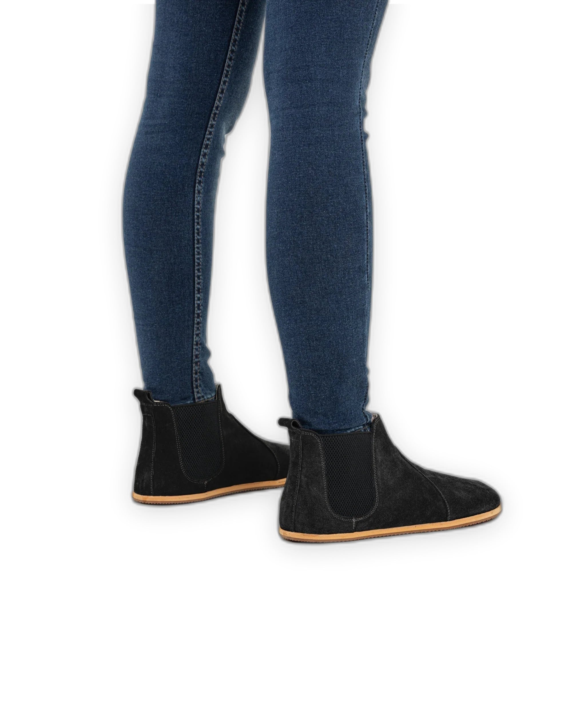 Detail Black Suede Chelsea Boots - Handcrafted Calf Leather Turkey | Bespoky