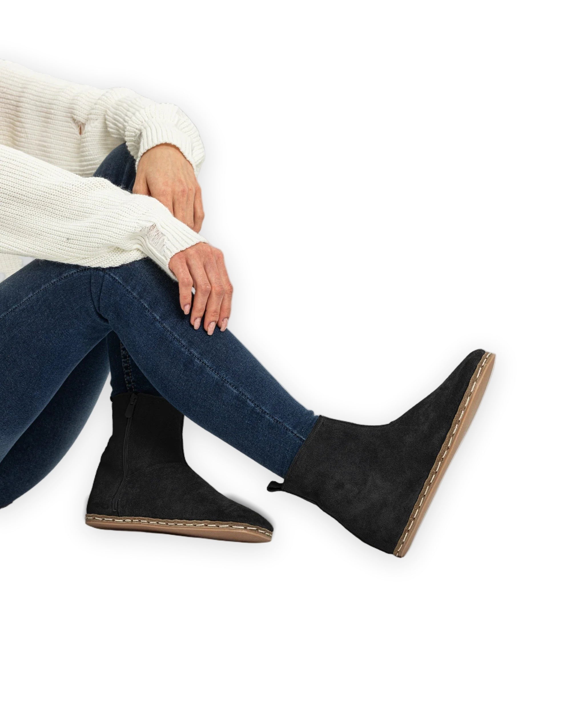 Men's Black Suede Chelsea Boots - Handcrafted Calf Leather Wide Toe Box | Bespoky