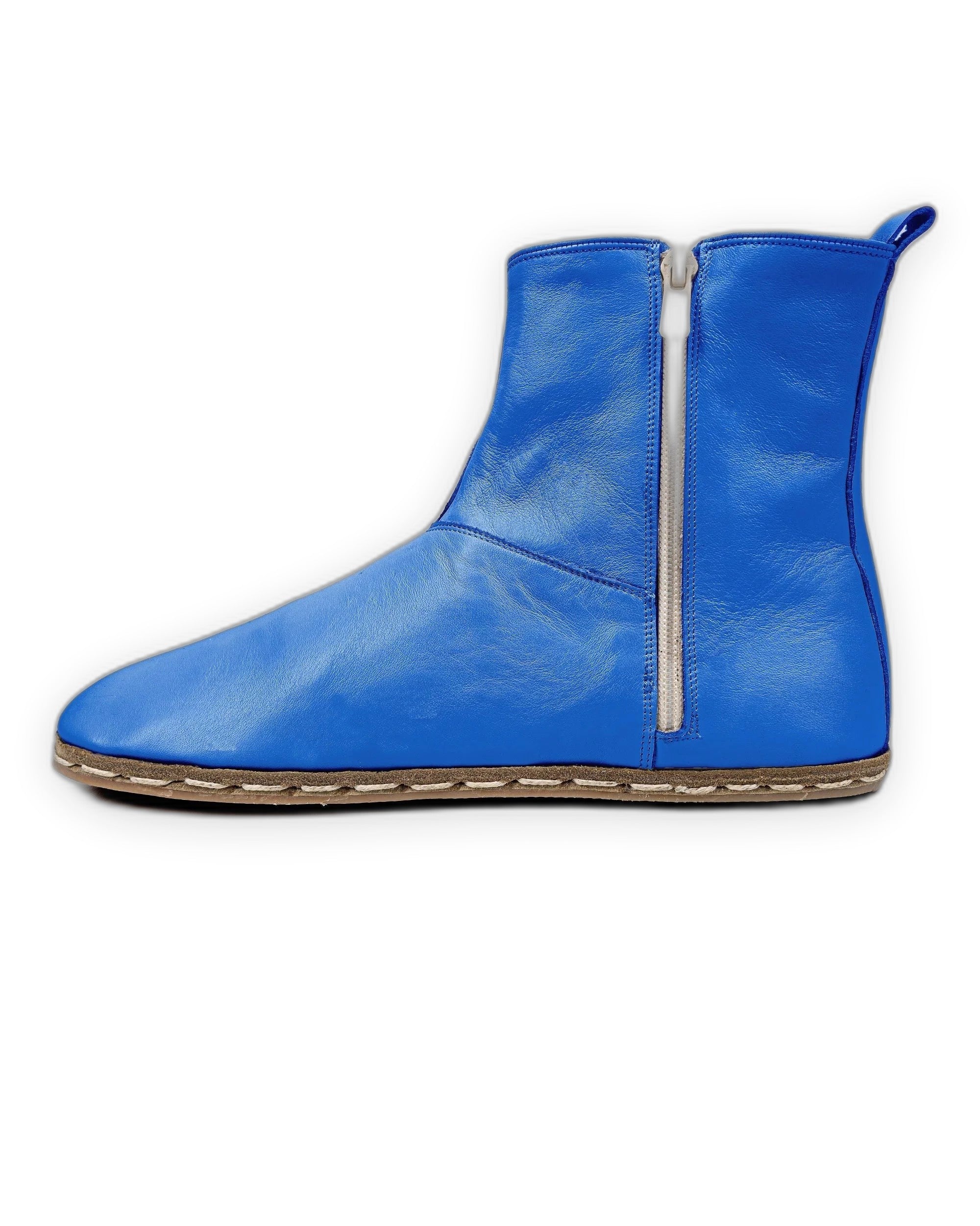 Back view Blue Chelsea Boots - Calf Leather Handcrafted | Bespoky