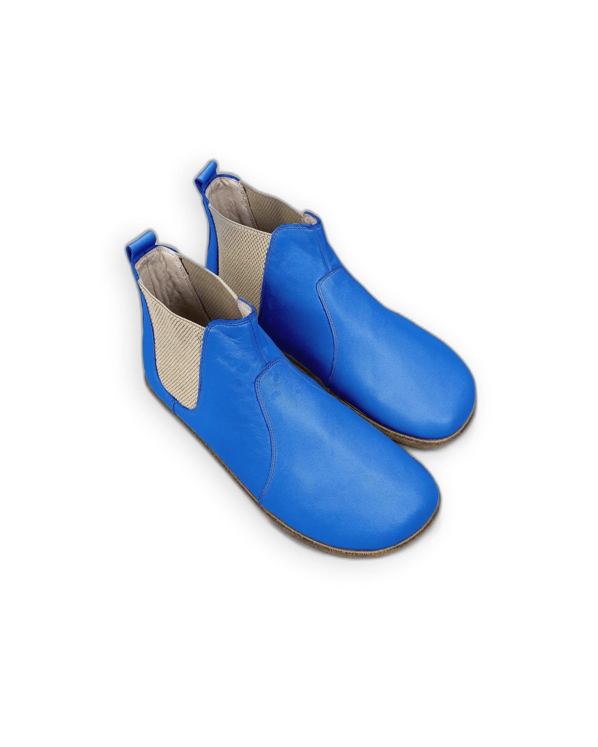 Men's Blue Chelsea Boots - Handcrafted Calf Leather Wide Toe Box | Bespoky