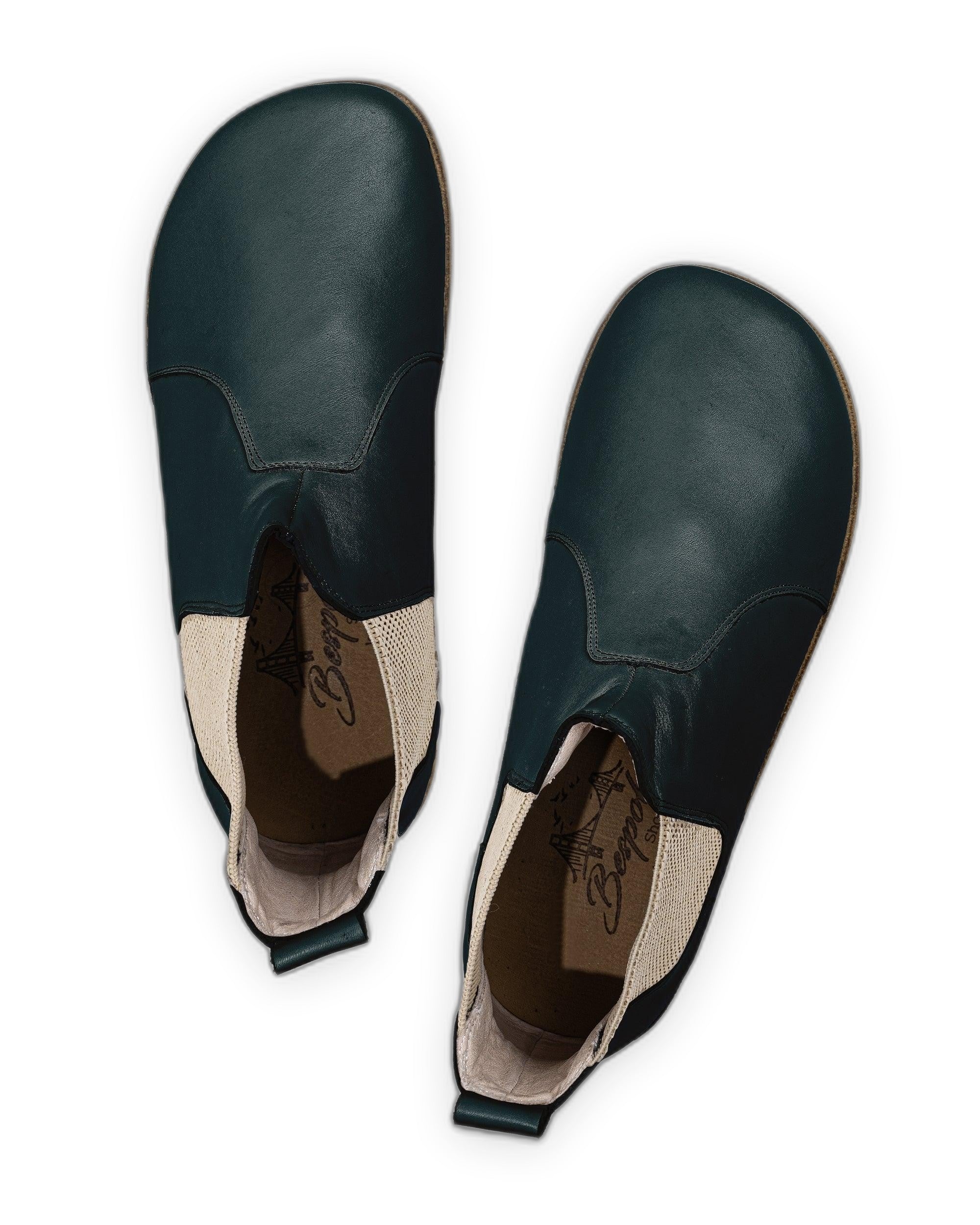 Side view Dark Green Chelsea Boots - Calf Leather Zero Drop | Bespoky