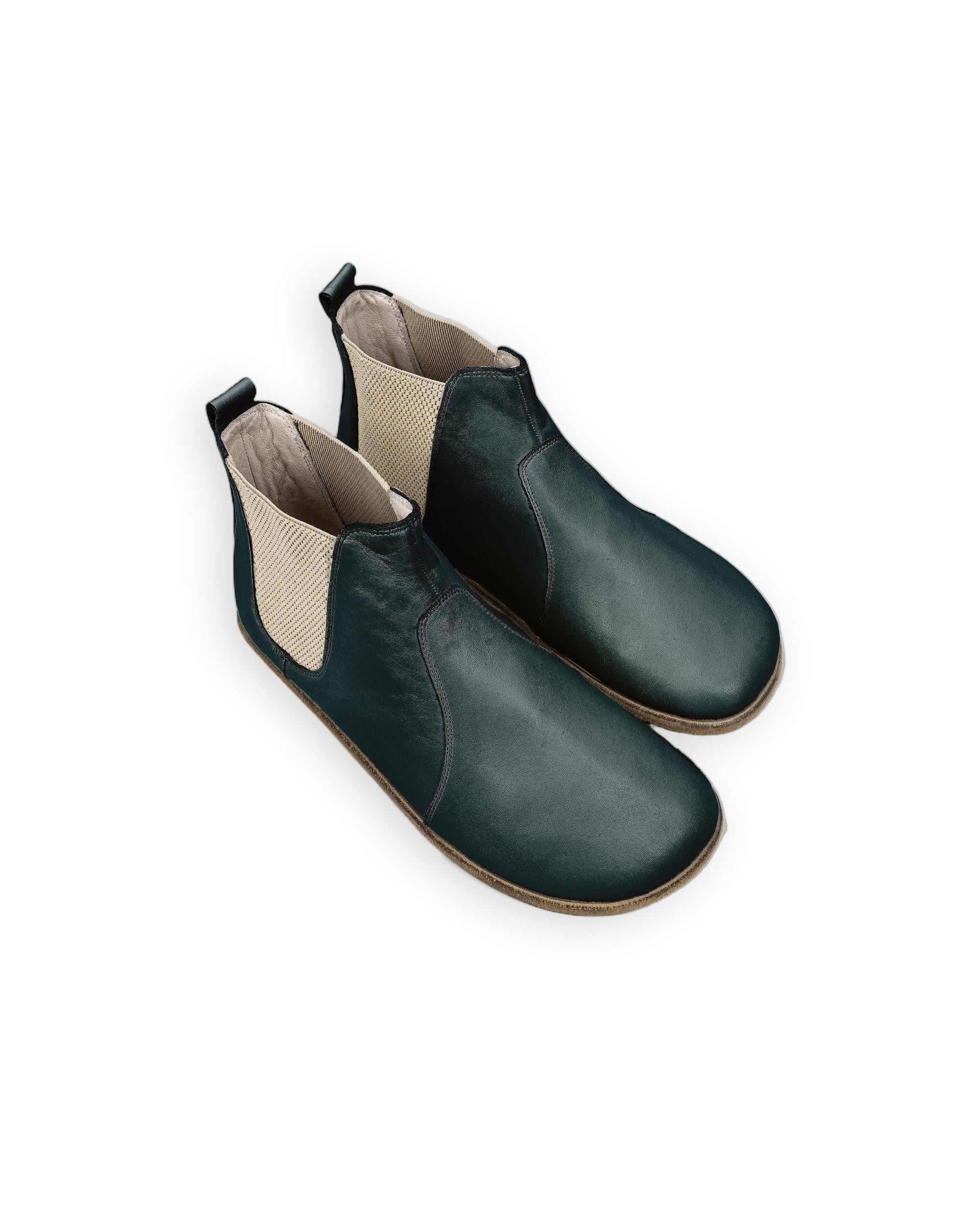 Men's Dark Green Chelsea Boots - Handcrafted Calf Leather Wide Toe Box | Bespoky