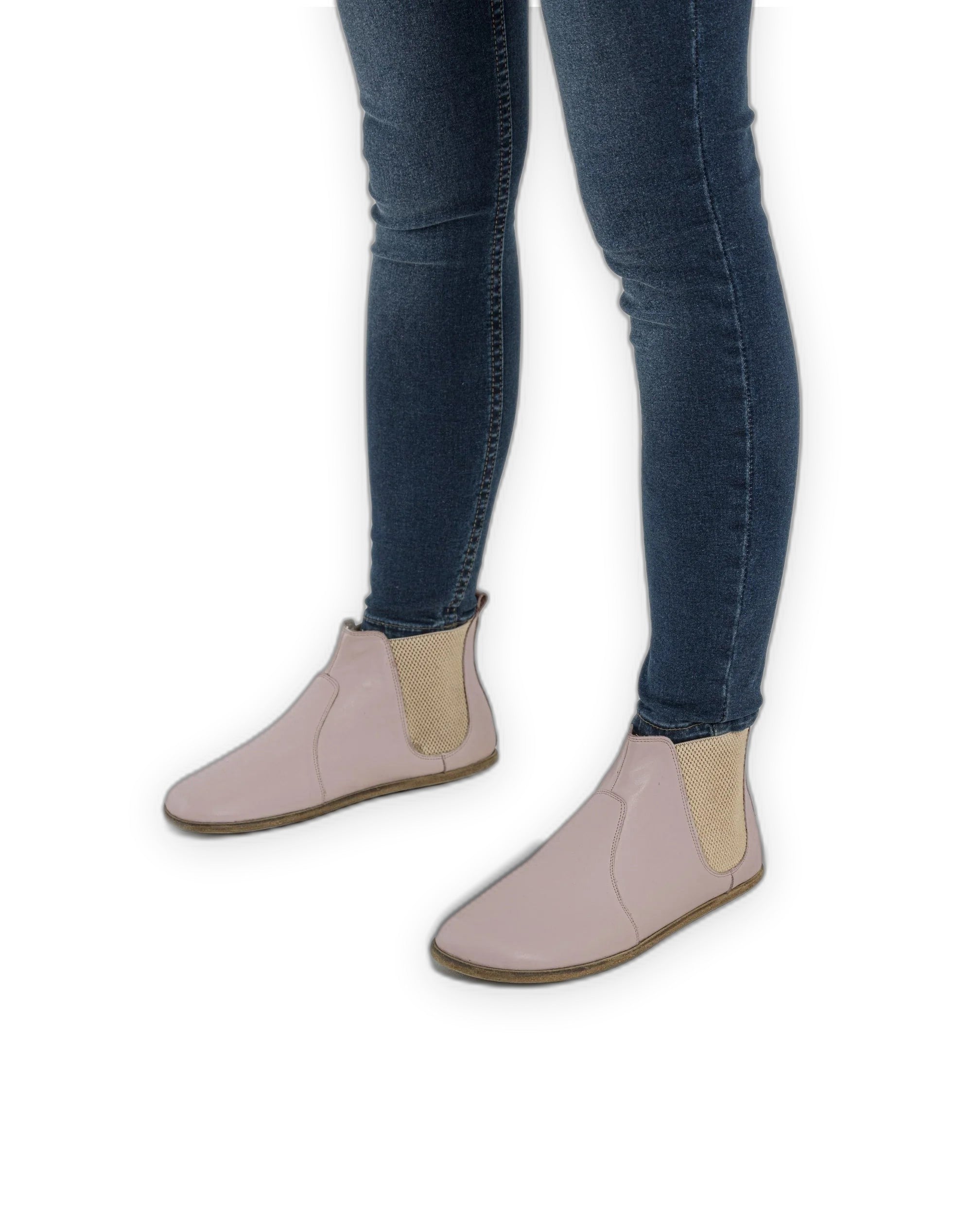 Men's Pink Chelsea Boots - Handcrafted Calf Leather Wide Toe Box | Bespoky