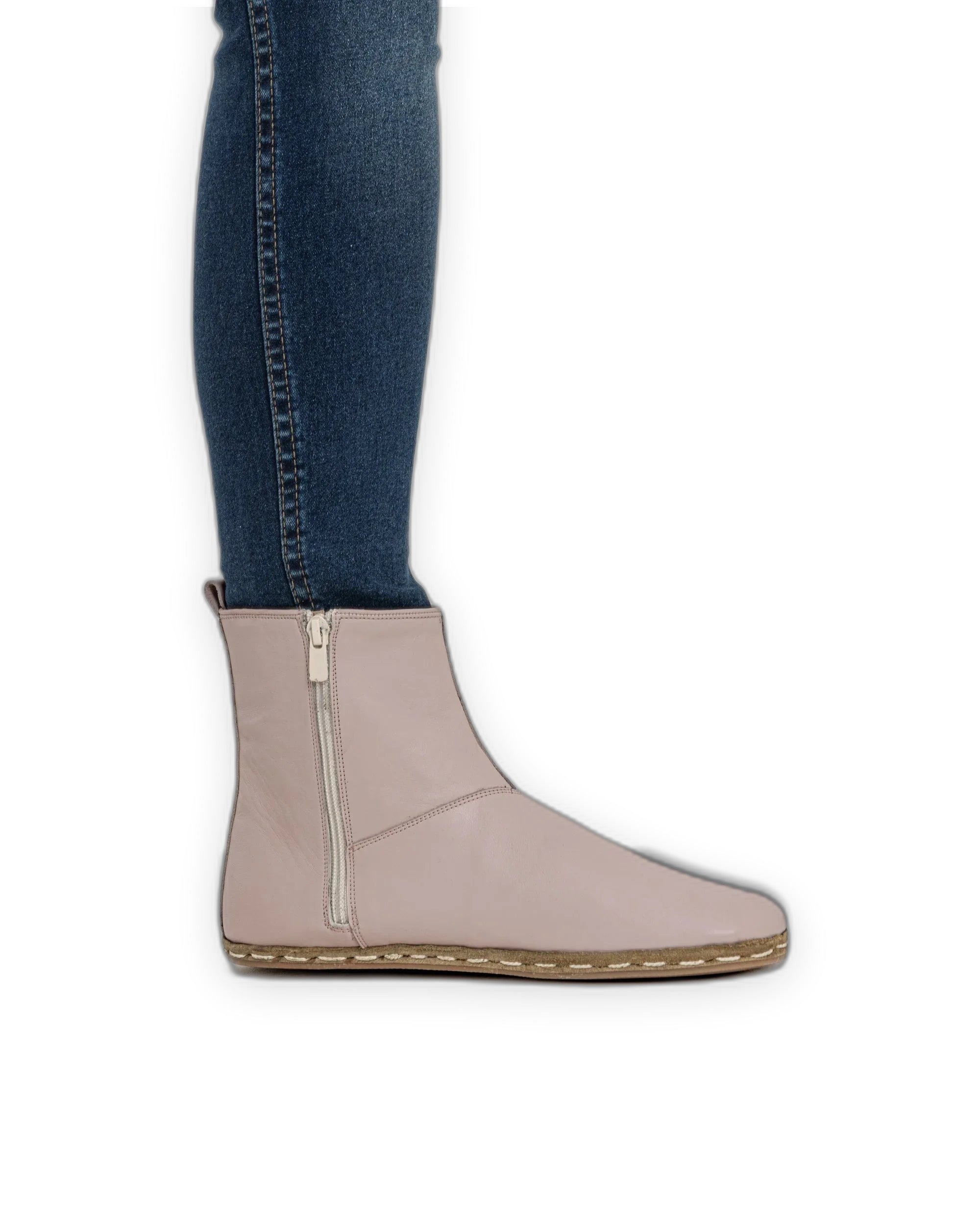 Pair Pink Chelsea Boots - Barefoot Wide Toe Calf Leather | Bespoky