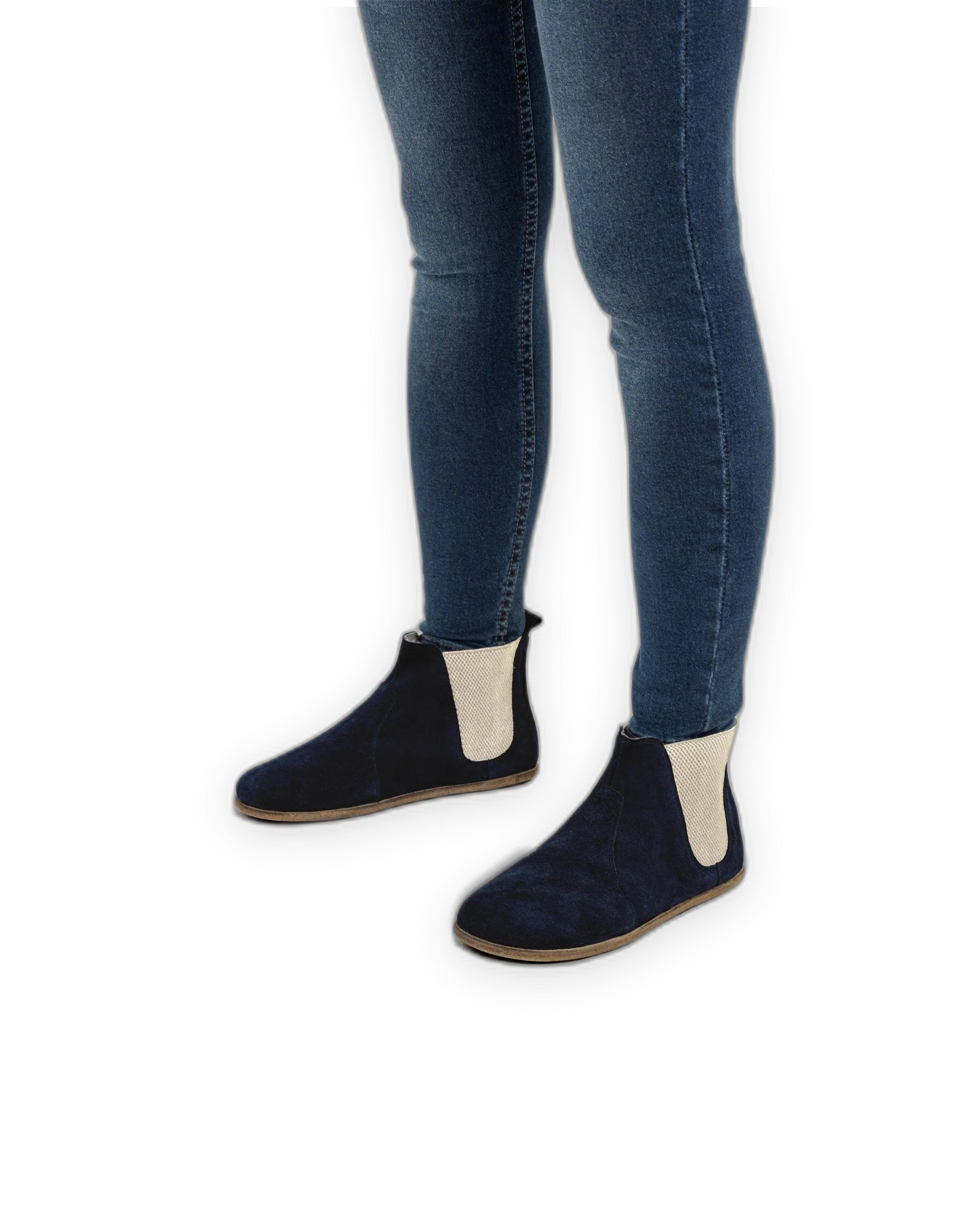 Detail Navy Suede Chelsea Boots - Handcrafted Calf Leather Turkey | Bespoky