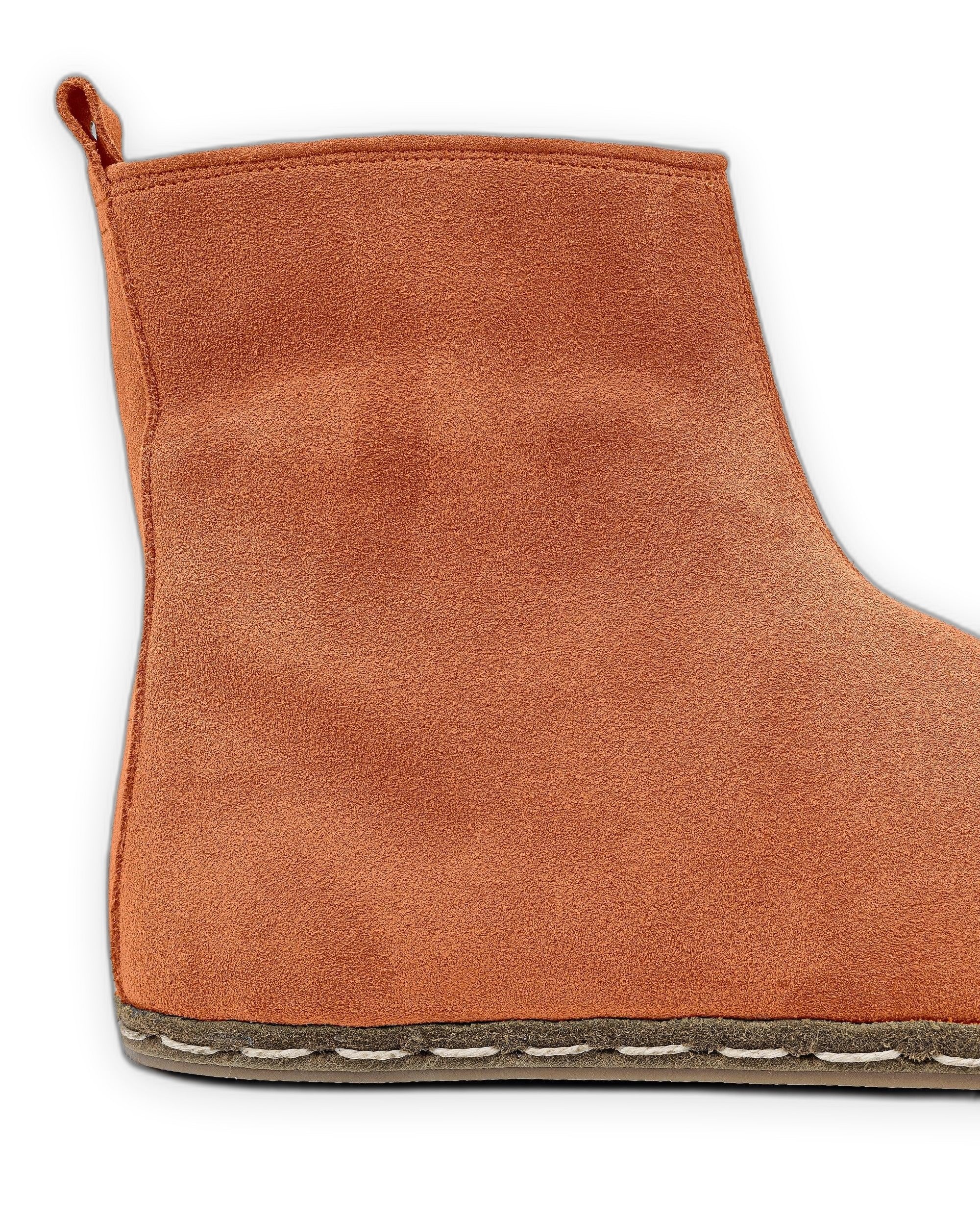 Top view Orange Suede Chelsea Boots - Handcrafted Calf Leather | Bespoky