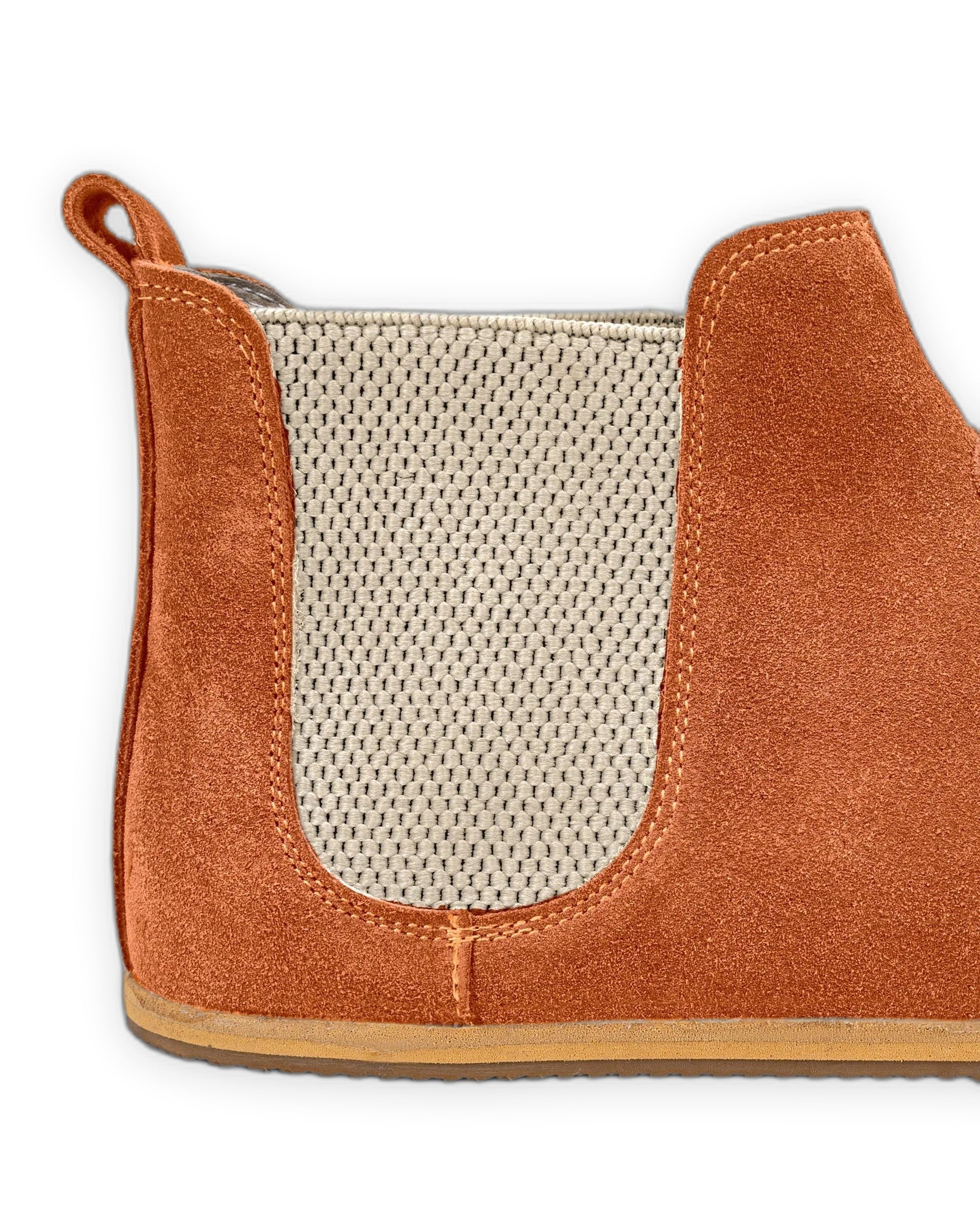 Top view Orange Suede Chelsea Boots - Handcrafted Calf Leather | Bespoky