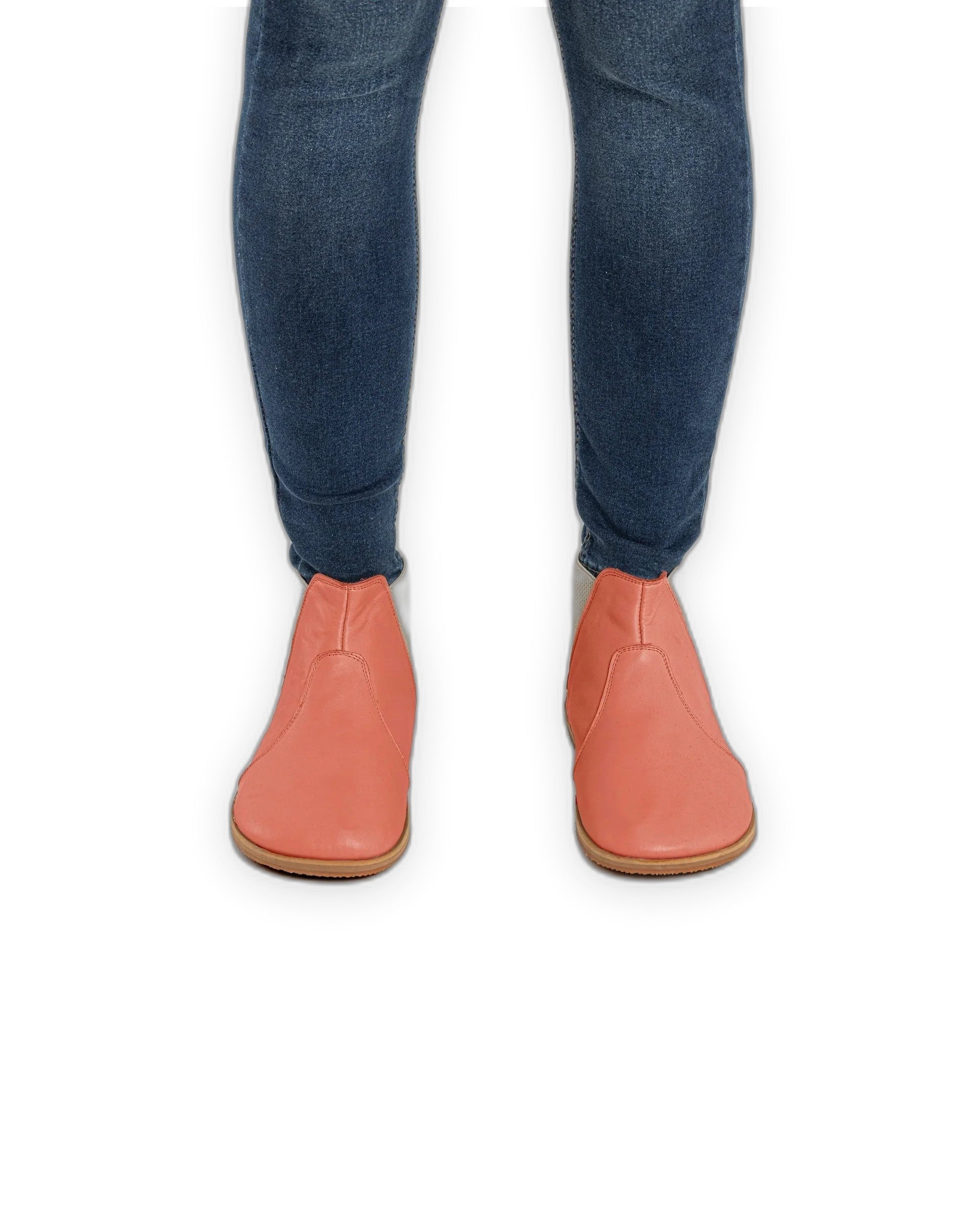 Pair Pomegranate Chelsea Boots - Barefoot Wide Toe Calf Leather | Bespoky