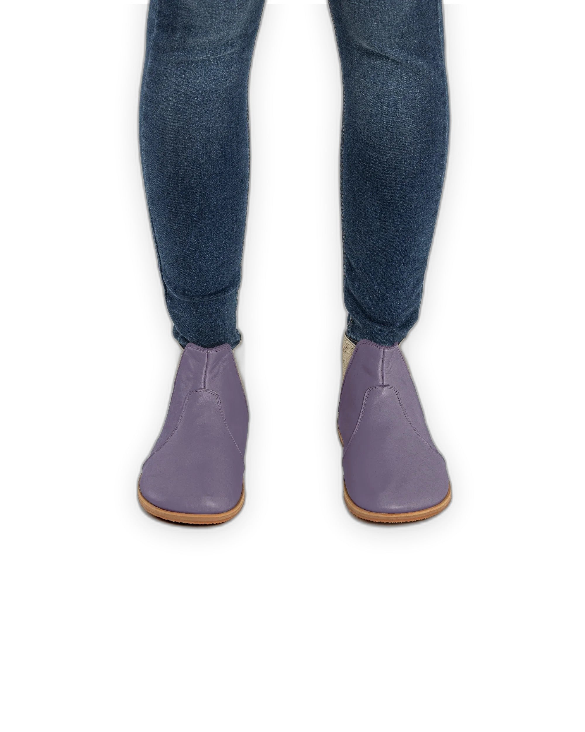 Detail Purple Chelsea Boots - Handcrafted Calf Leather Turkey | Bespoky