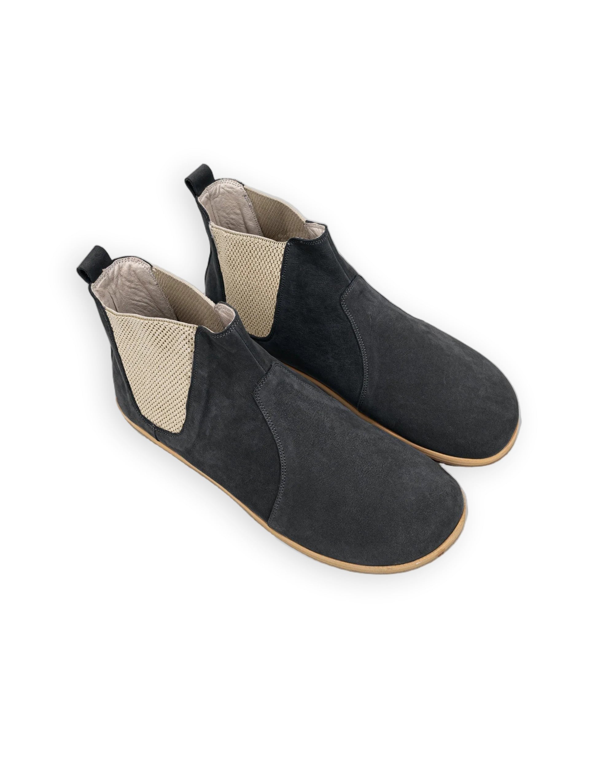 Men's Smoked Nubuck Chelsea Boots - Handcrafted Calf Leather Wide Toe Box | Bespoky