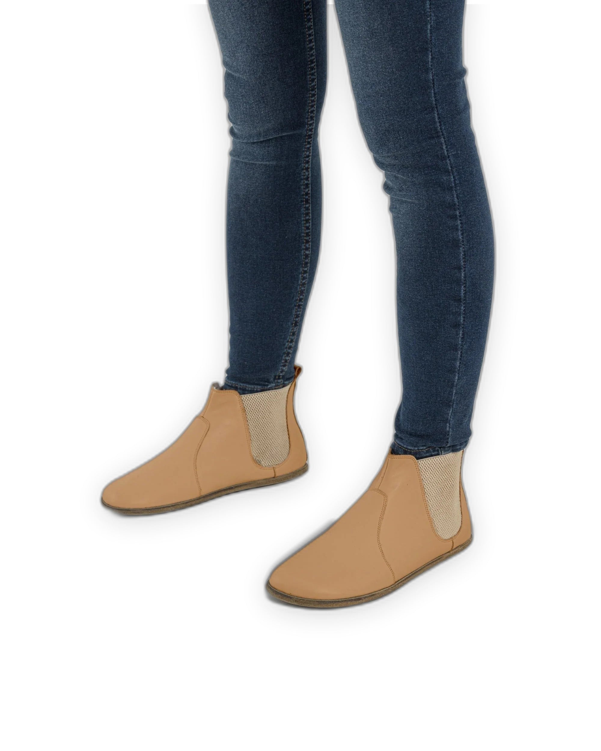 Pair Undyed Chelsea Boots - Barefoot Wide Toe Calf Leather | Bespoky