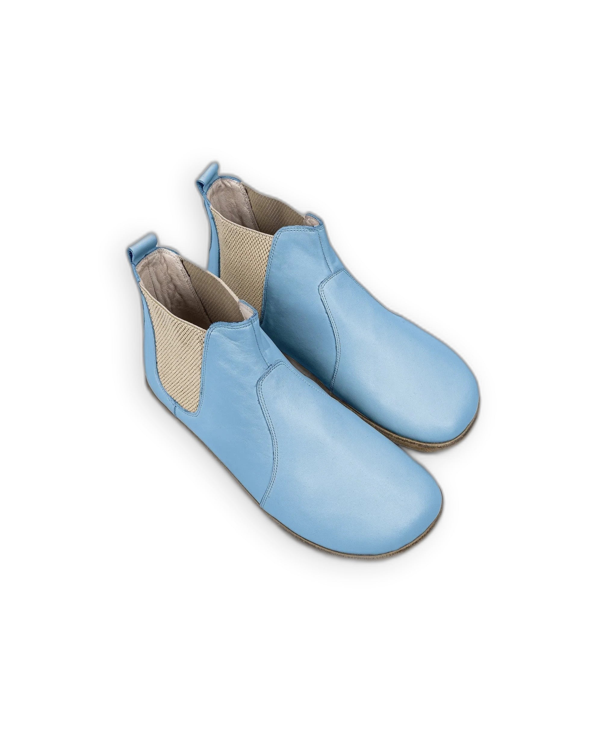 Women's Baby Blue Chelsea Boots - Handcrafted Calf Leather Wide Toe Box | Bespoky