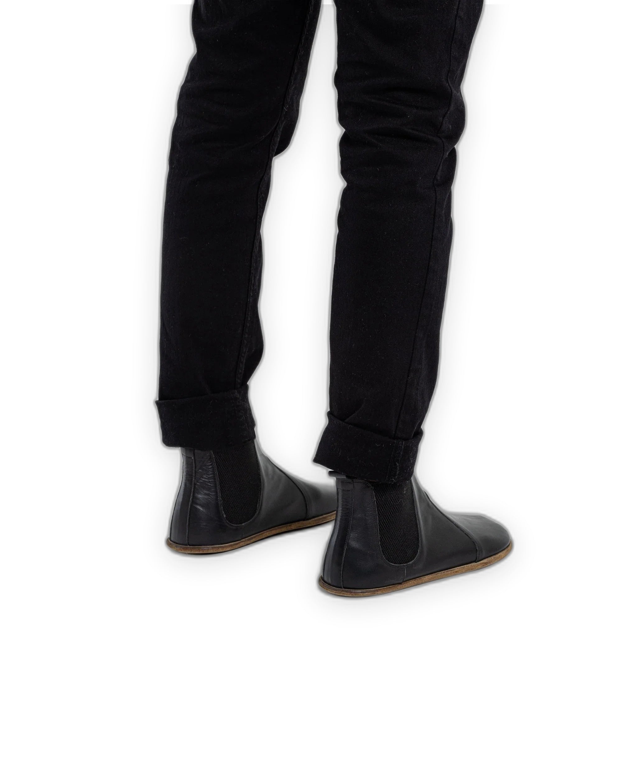 Pair Black Chelsea Boots - Barefoot Wide Toe Calf Leather | Bespoky