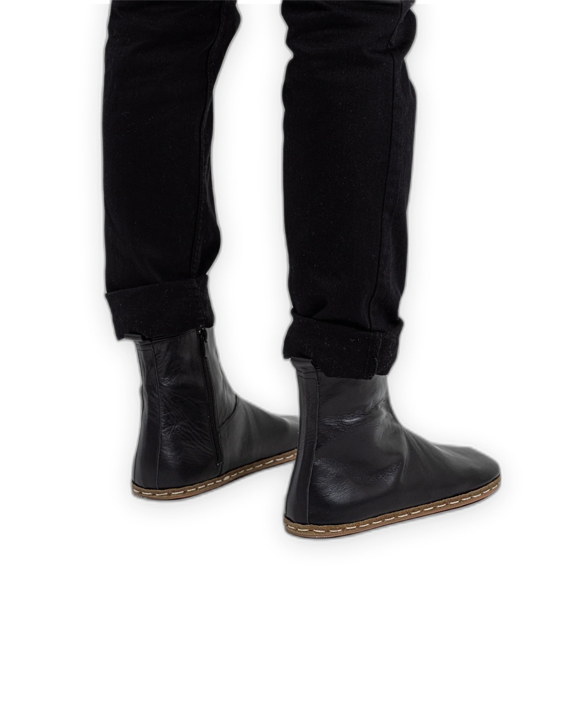 Pair Black Chelsea Boots - Barefoot Wide Toe Calf Leather | Bespoky