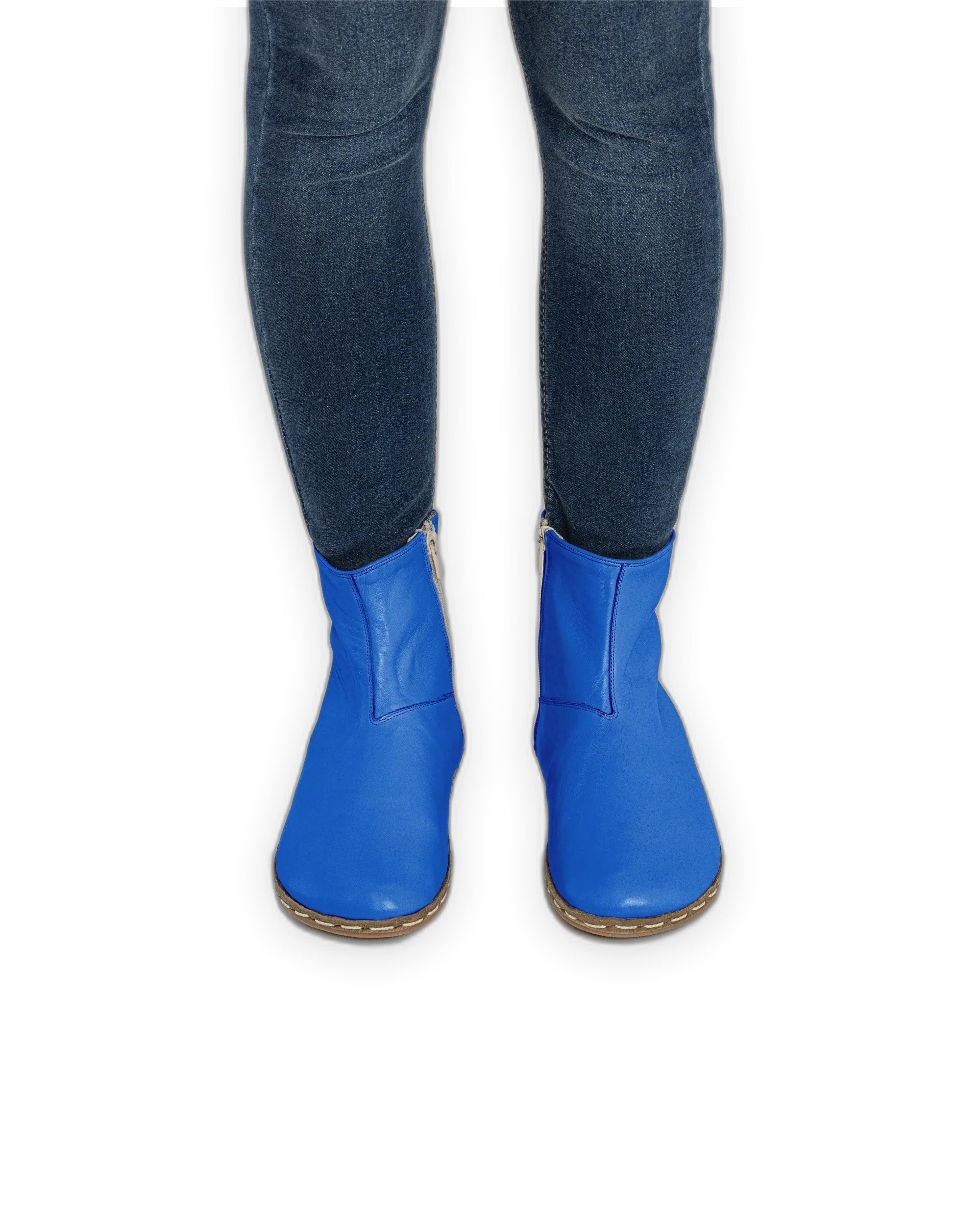 Detail Blue Chelsea Boots - Handcrafted Calf Leather Turkey | Bespoky