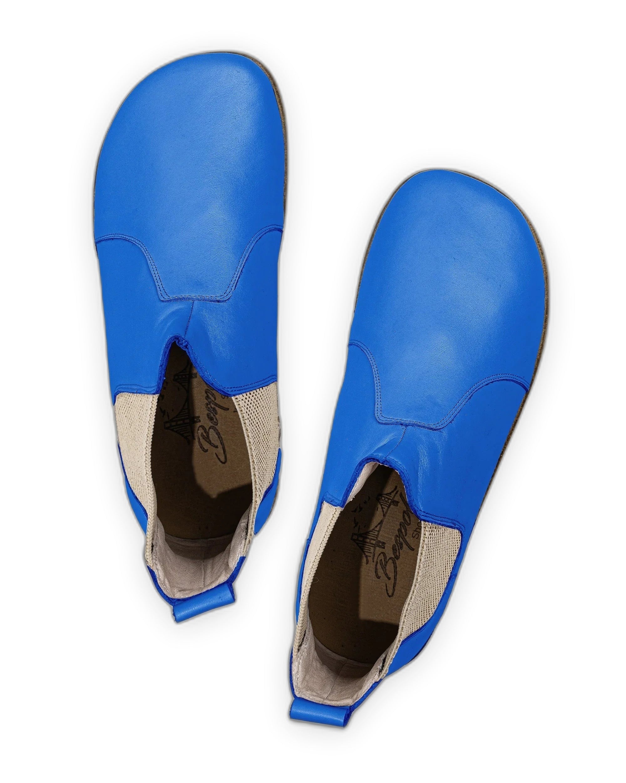 Side view Blue Chelsea Boots - Calf Leather Zero Drop | Bespoky