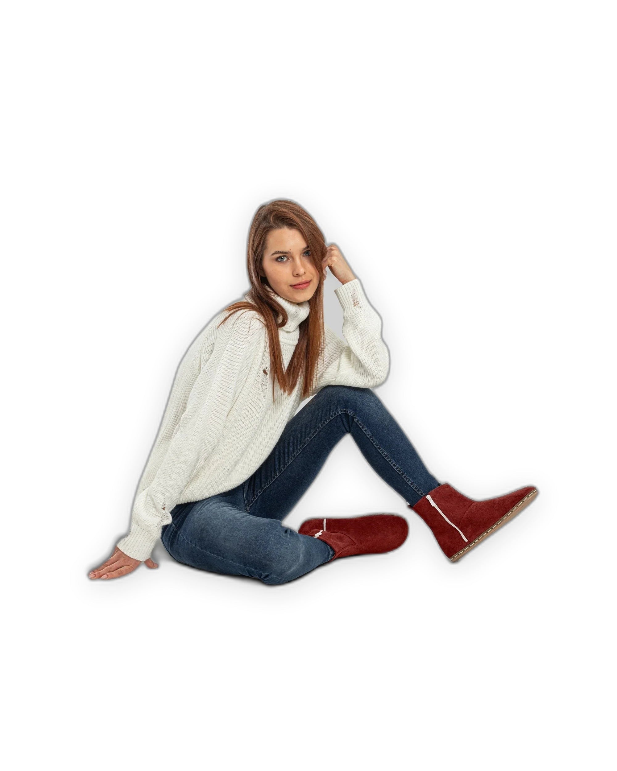 Back view Burgundy Chelsea Boots - Calf Leather Handcrafted | Bespoky
