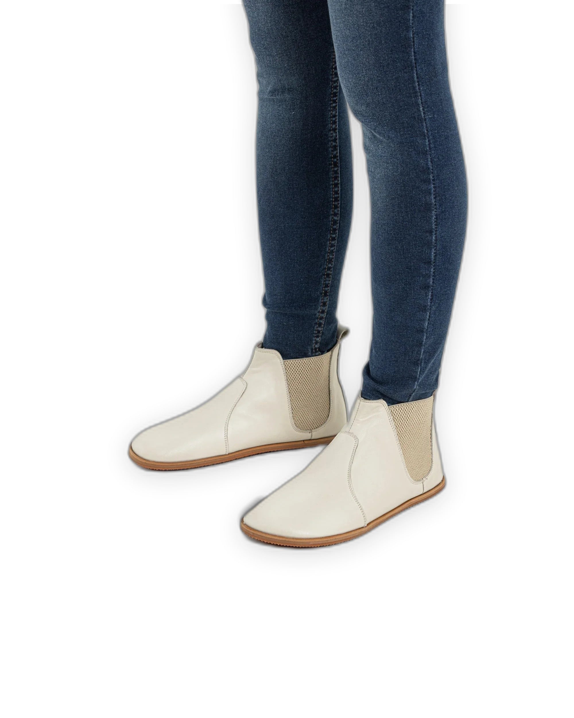 Top view Cream Chelsea Boots - Handcrafted Calf Leather | Bespoky