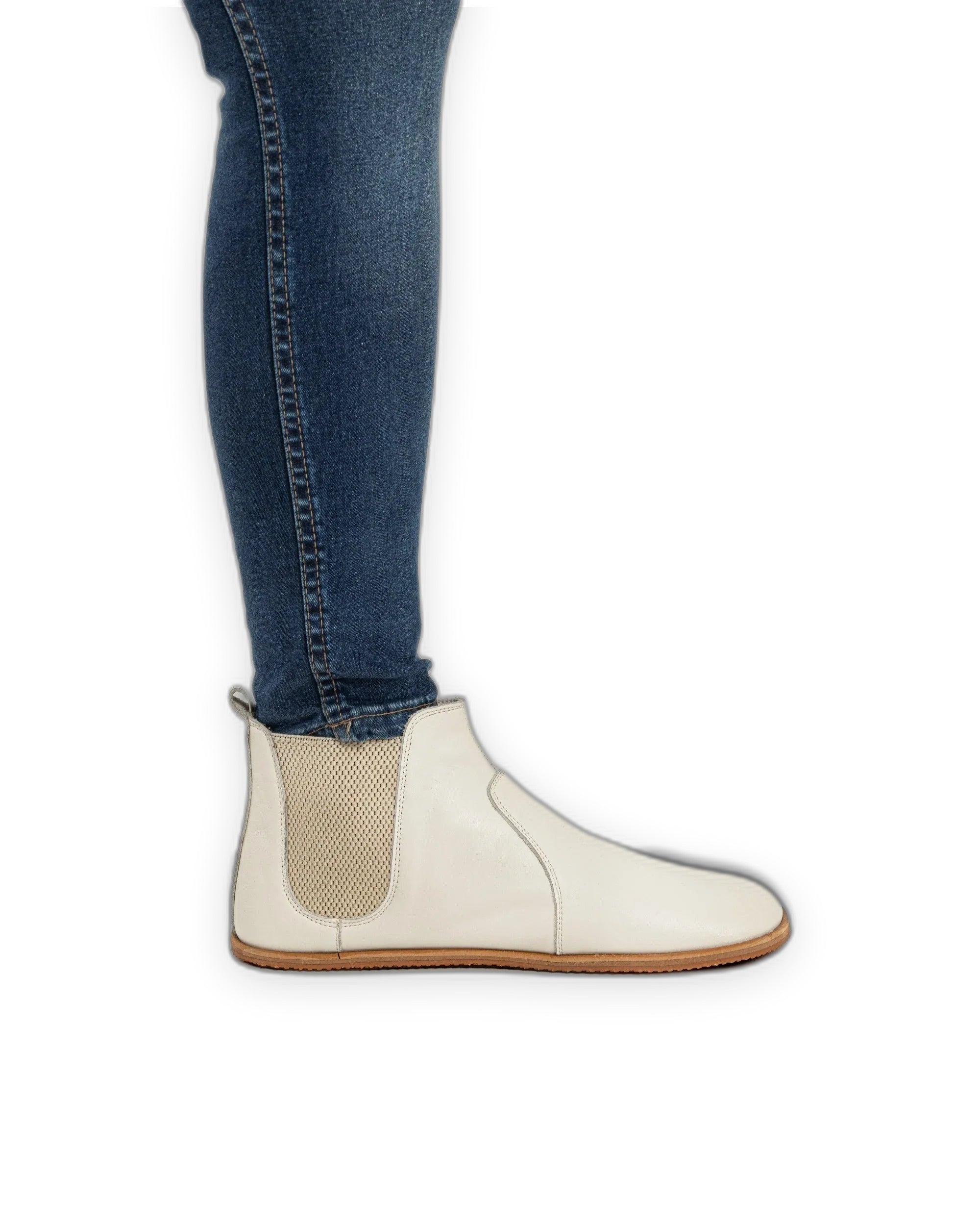 Back view Cream Chelsea Boots - Calf Leather Handcrafted | Bespoky