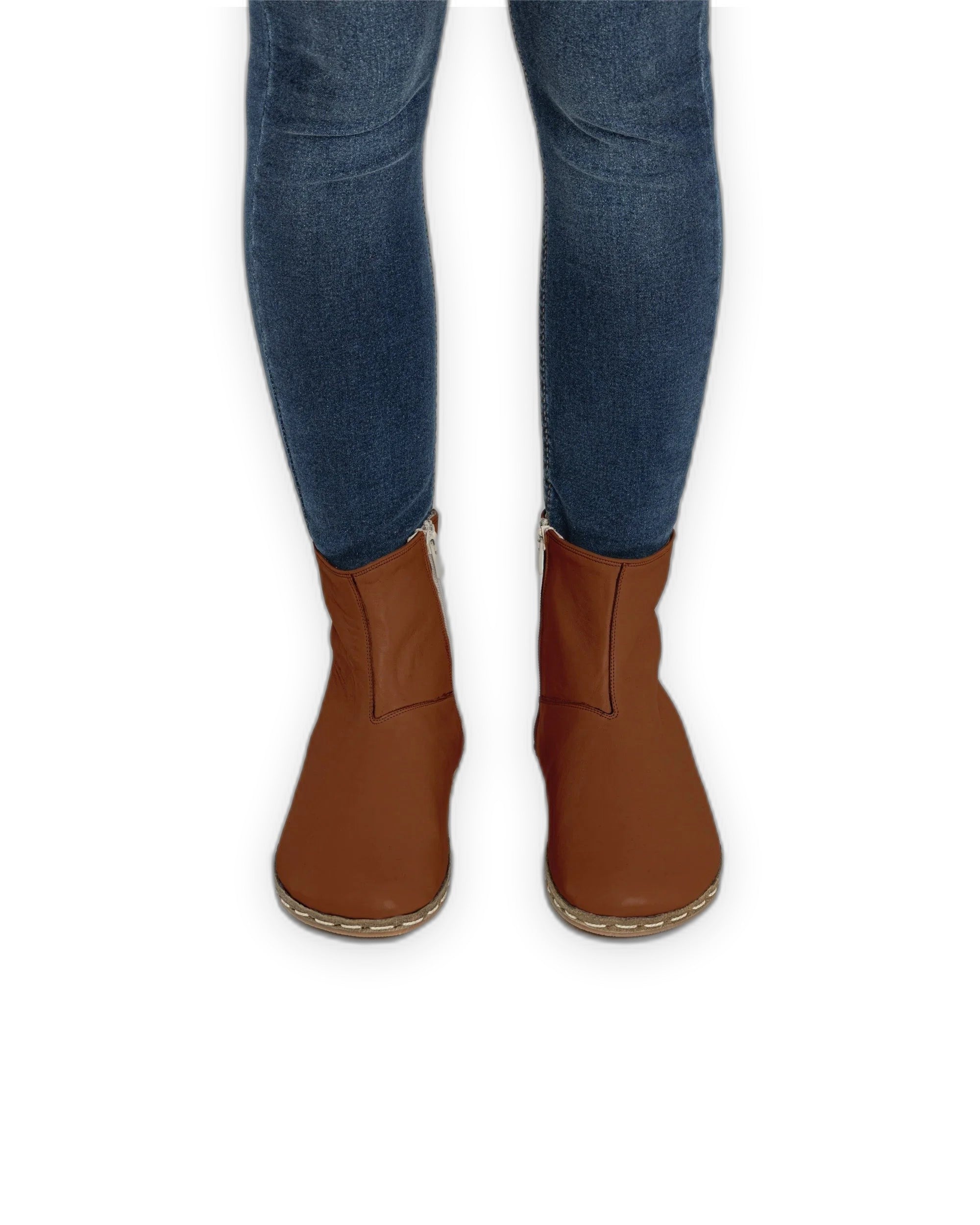 Pair Dark Brown Chelsea Boots - Barefoot Wide Toe Calf Leather | Bespoky