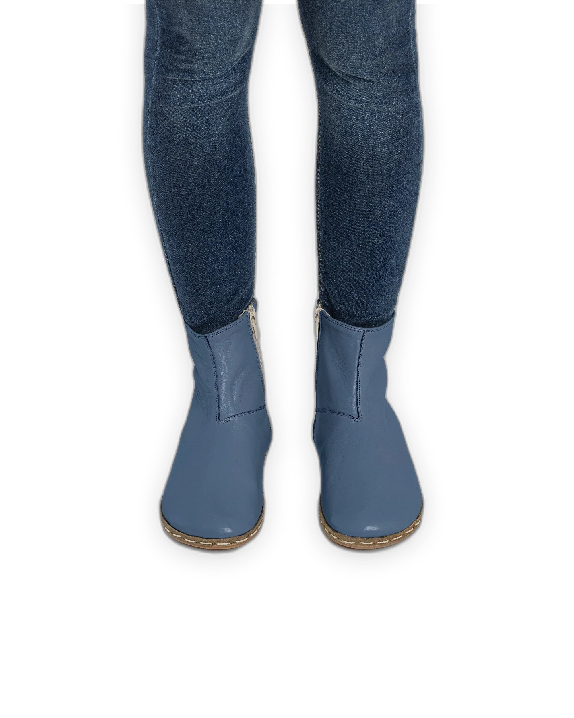 Detail Jean Blue Chelsea Boots - Handcrafted Calf Leather Turkey | Bespoky