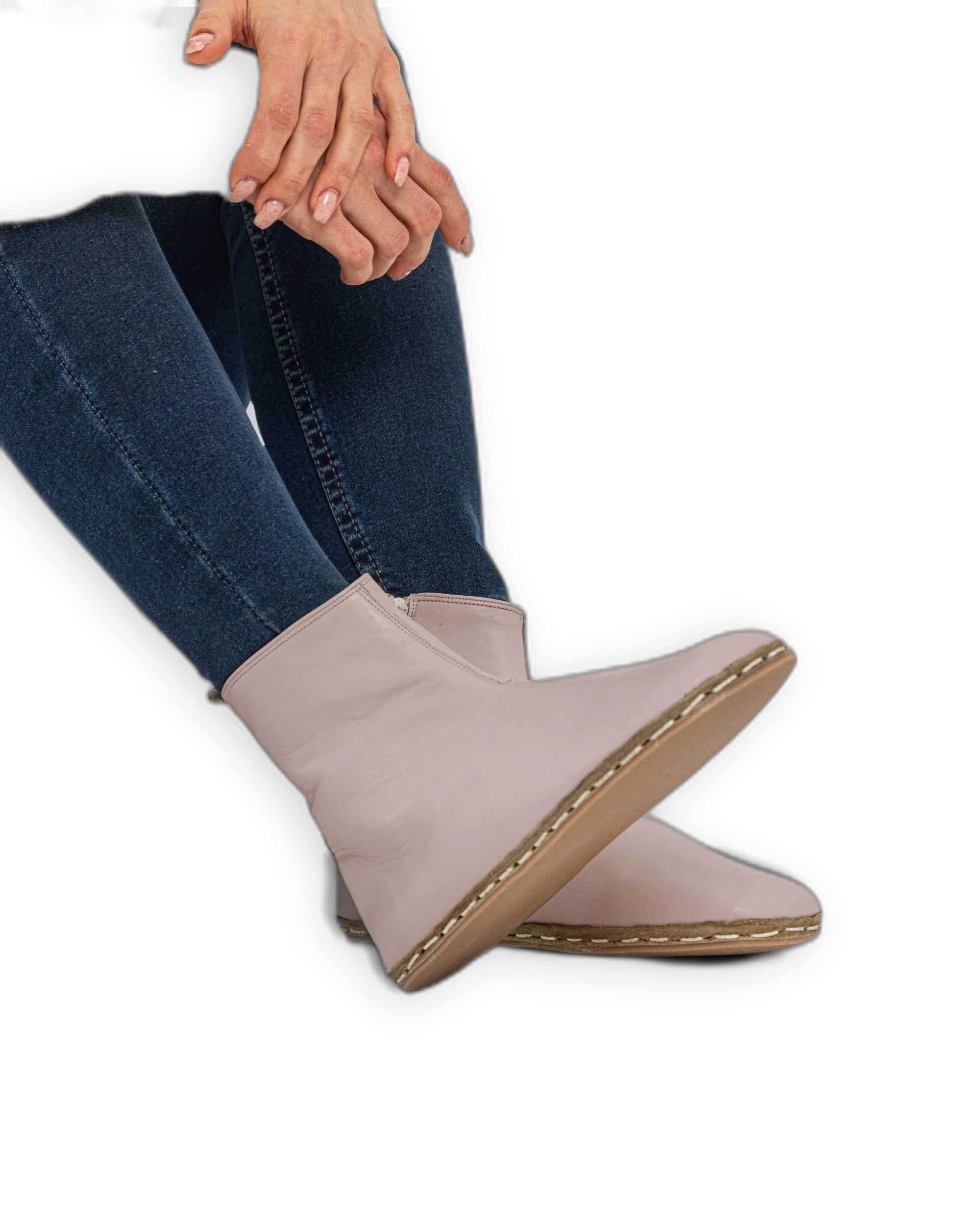 Women's Pink Chelsea Boots - Handcrafted Calf Leather Wide Toe Box | Bespoky