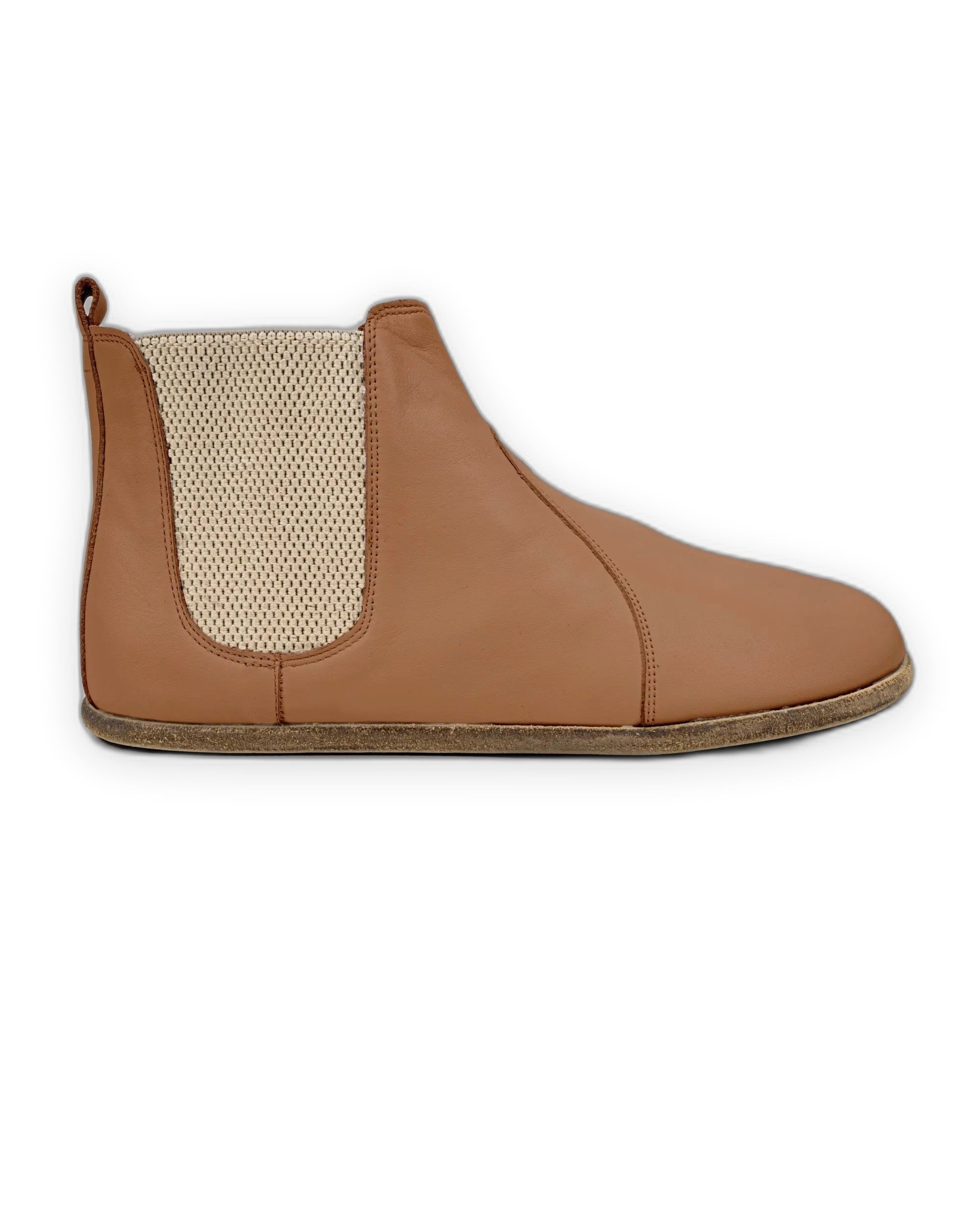 Pair Tan Chelsea Boots - Barefoot Wide Toe Calf Leather | Bespoky