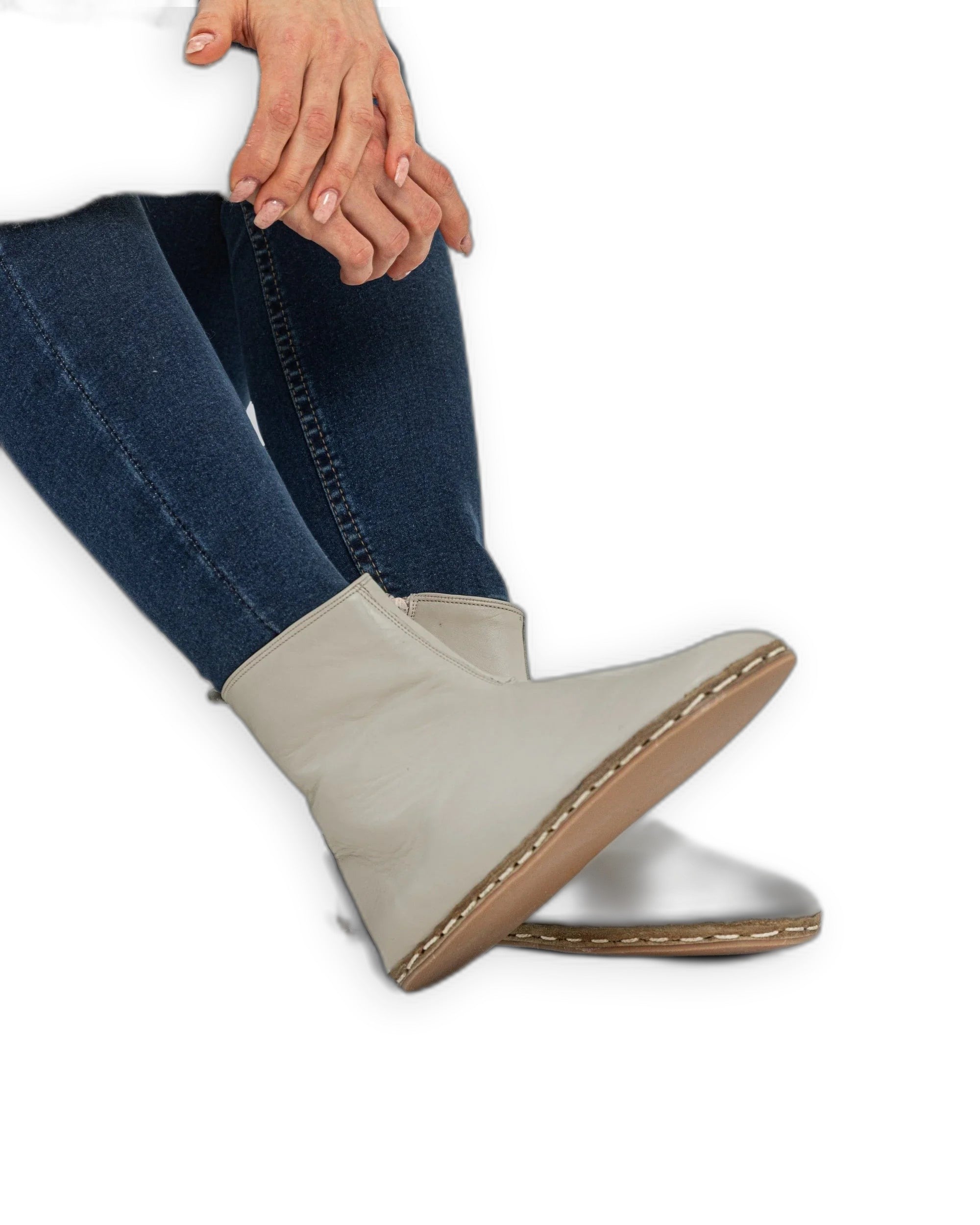 Women's Lucas Beige Chelsea Boots - Handcrafted Calf Leather Wide Toe Box | Bespoky