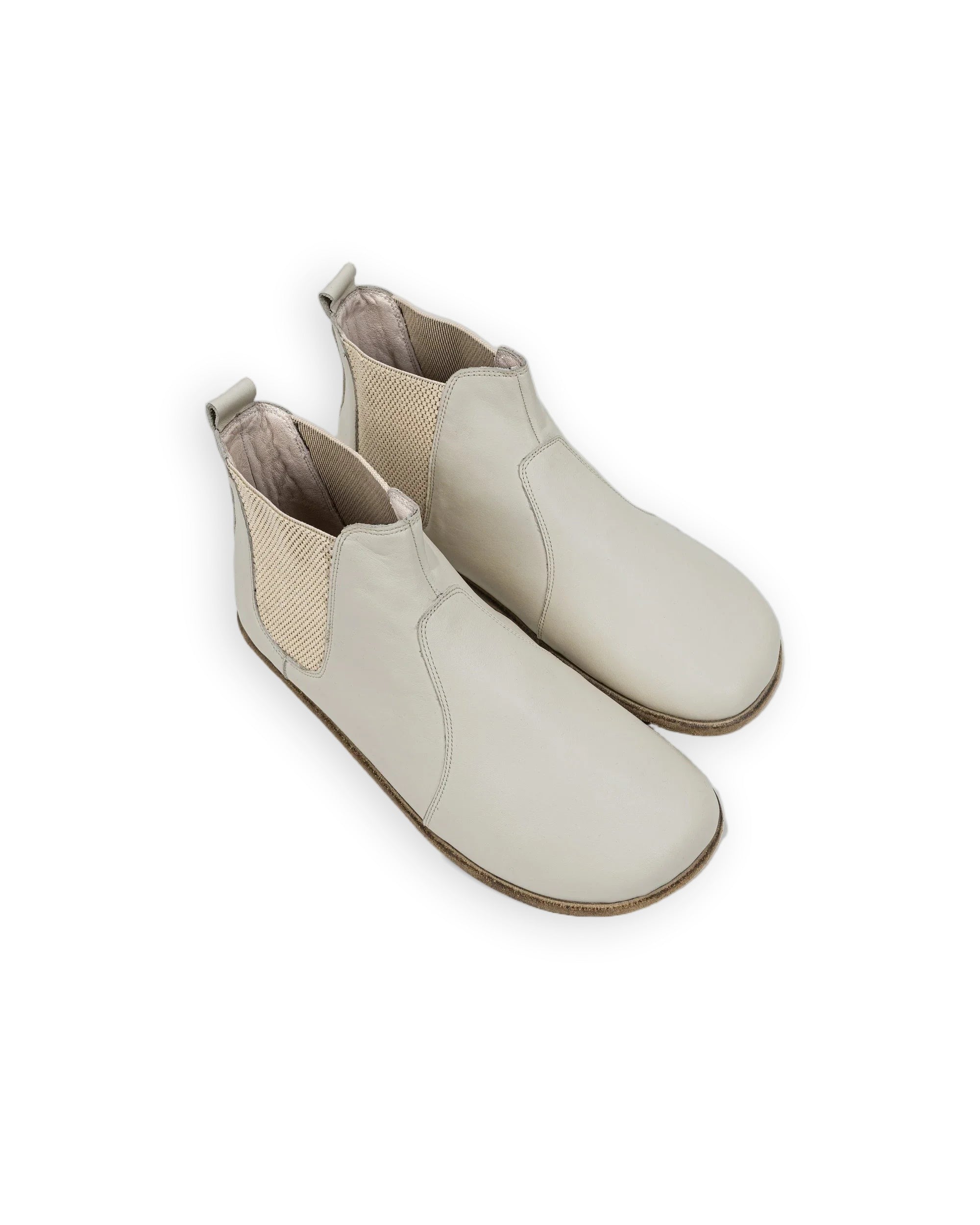 Women's Lucas Beige Chelsea Boots - Handcrafted Calf Leather Wide Toe Box | Bespoky