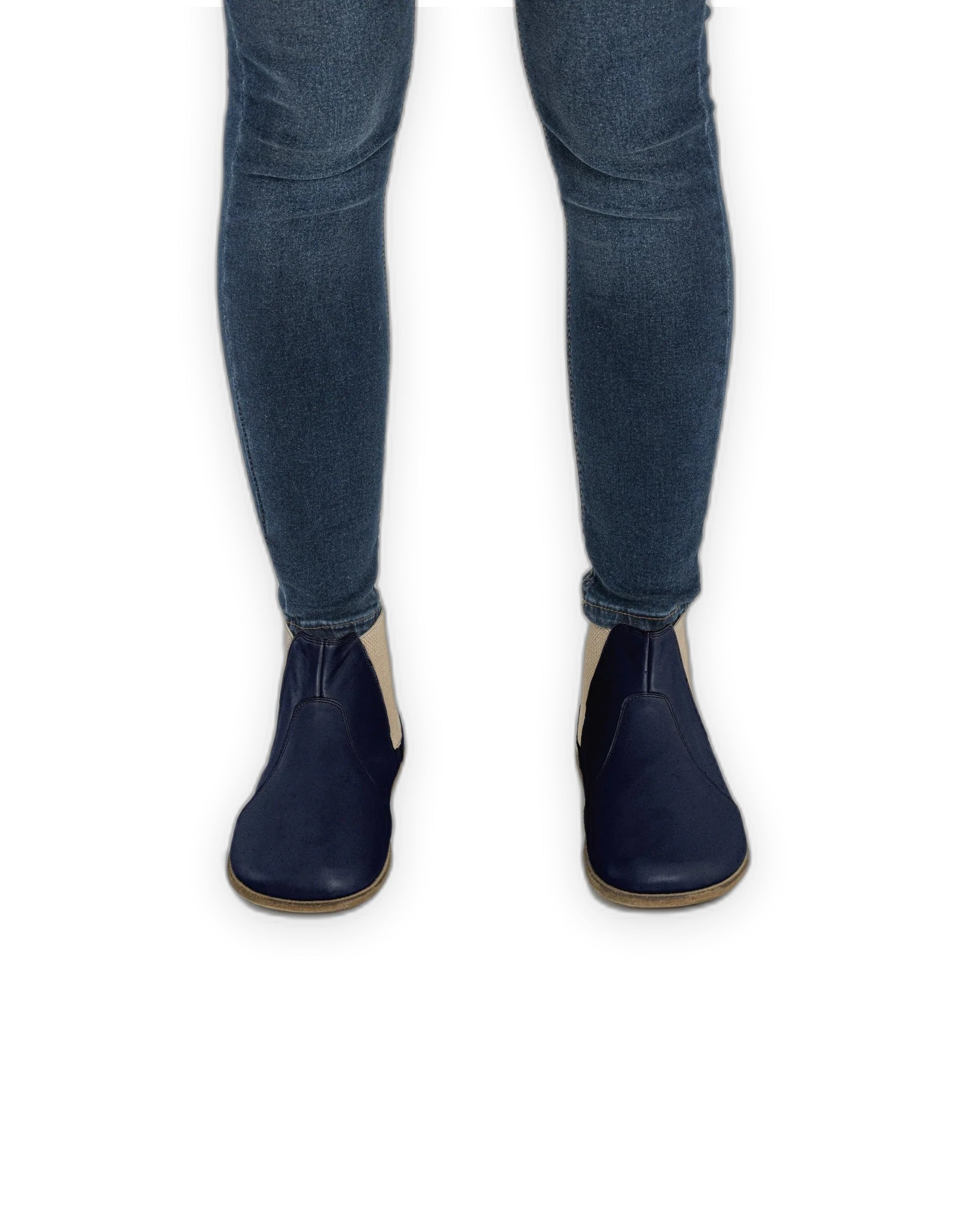 Detail Navy Blue Chelsea Boots - Handcrafted Calf Leather Turkey | Bespoky